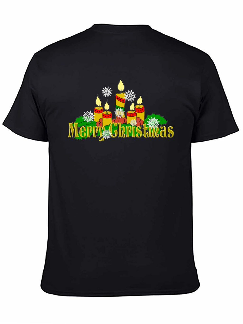 Merry Christmas Candle Graphic T-Shirt