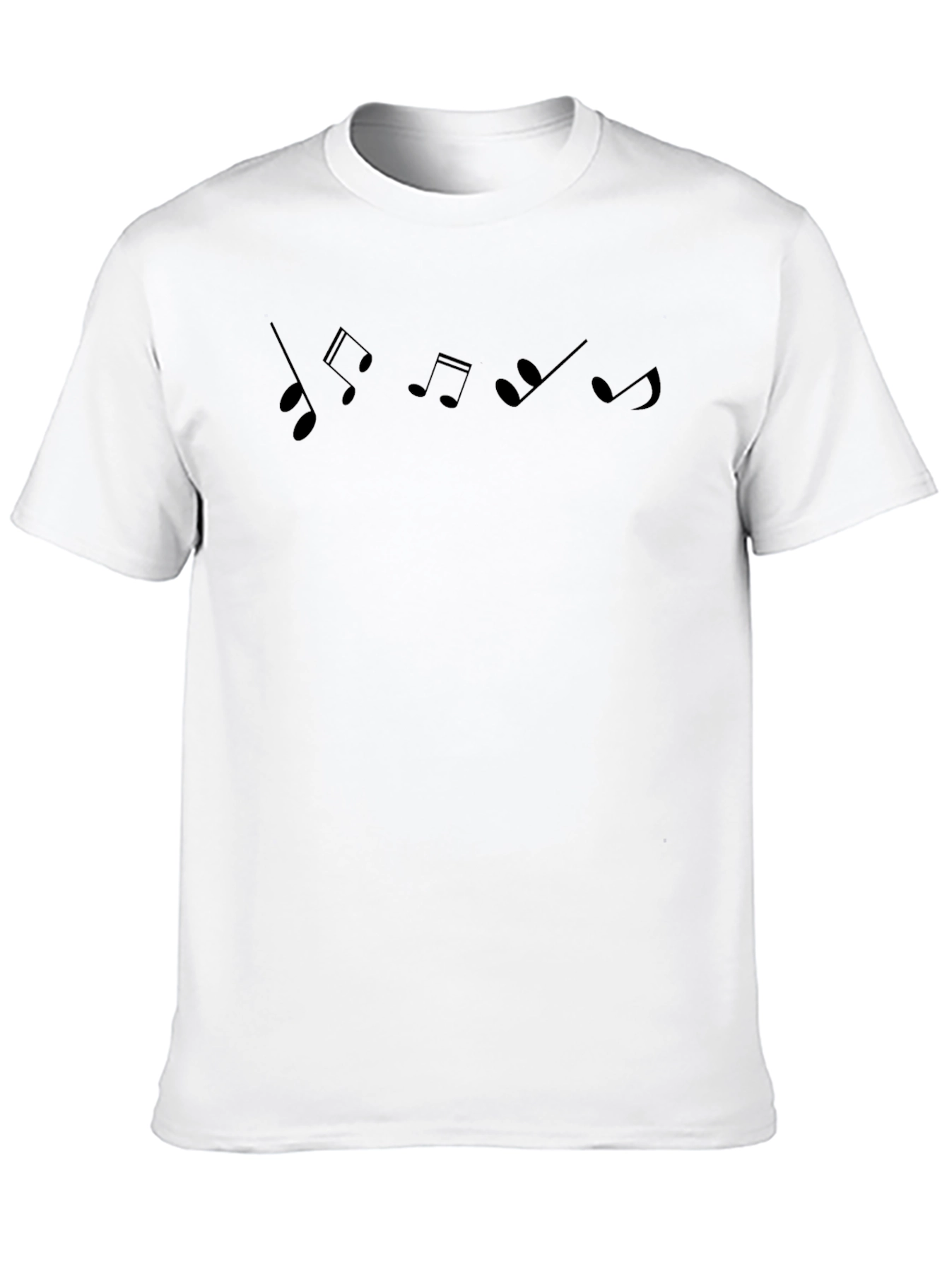 Musical Notes Graphic Black T-Shirt