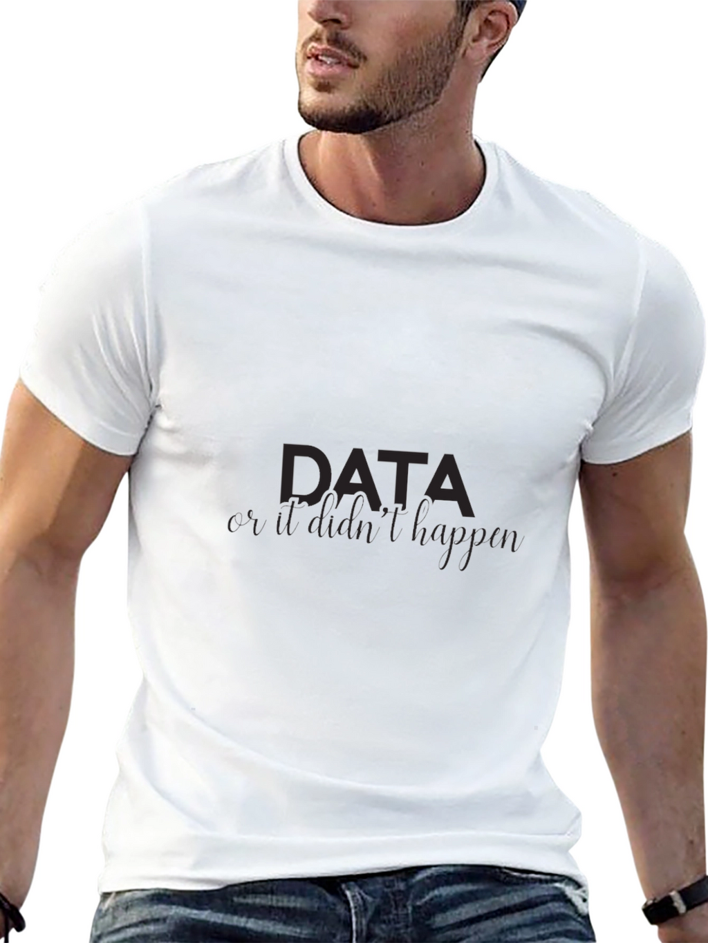 Data If It Didnt Happen Mens Black Tee