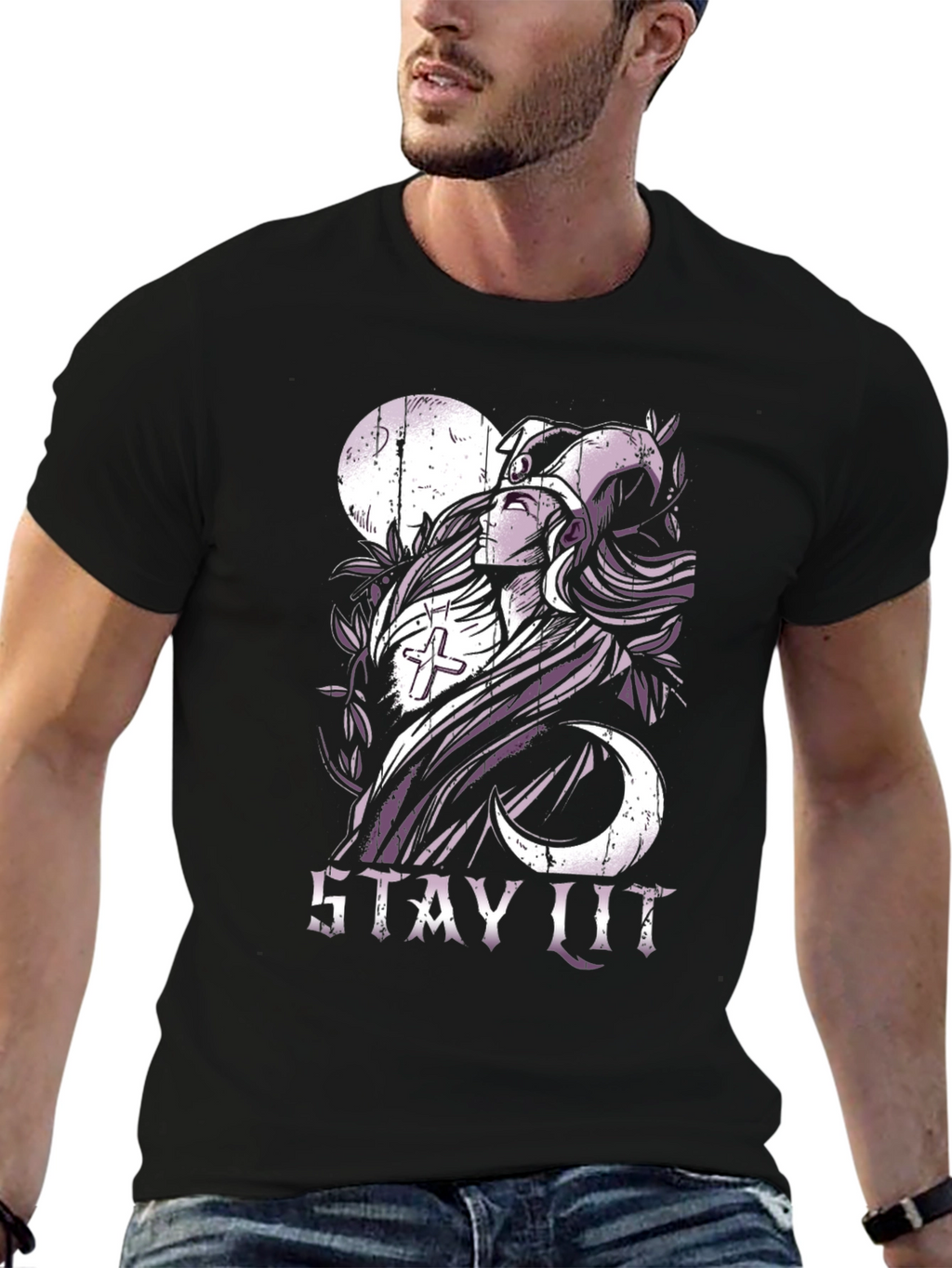 Stay Lit Graphic T-Shirt - Black