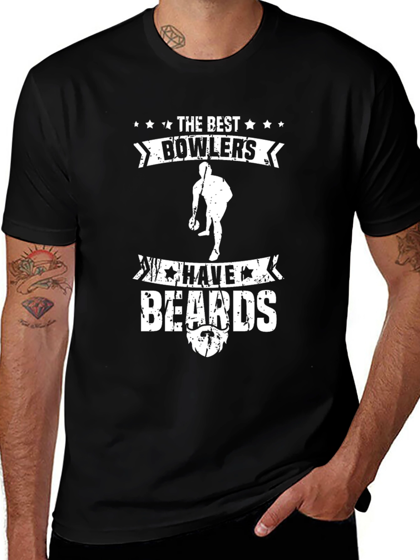 The Best Bowlers Have Beards Black T-Shirt