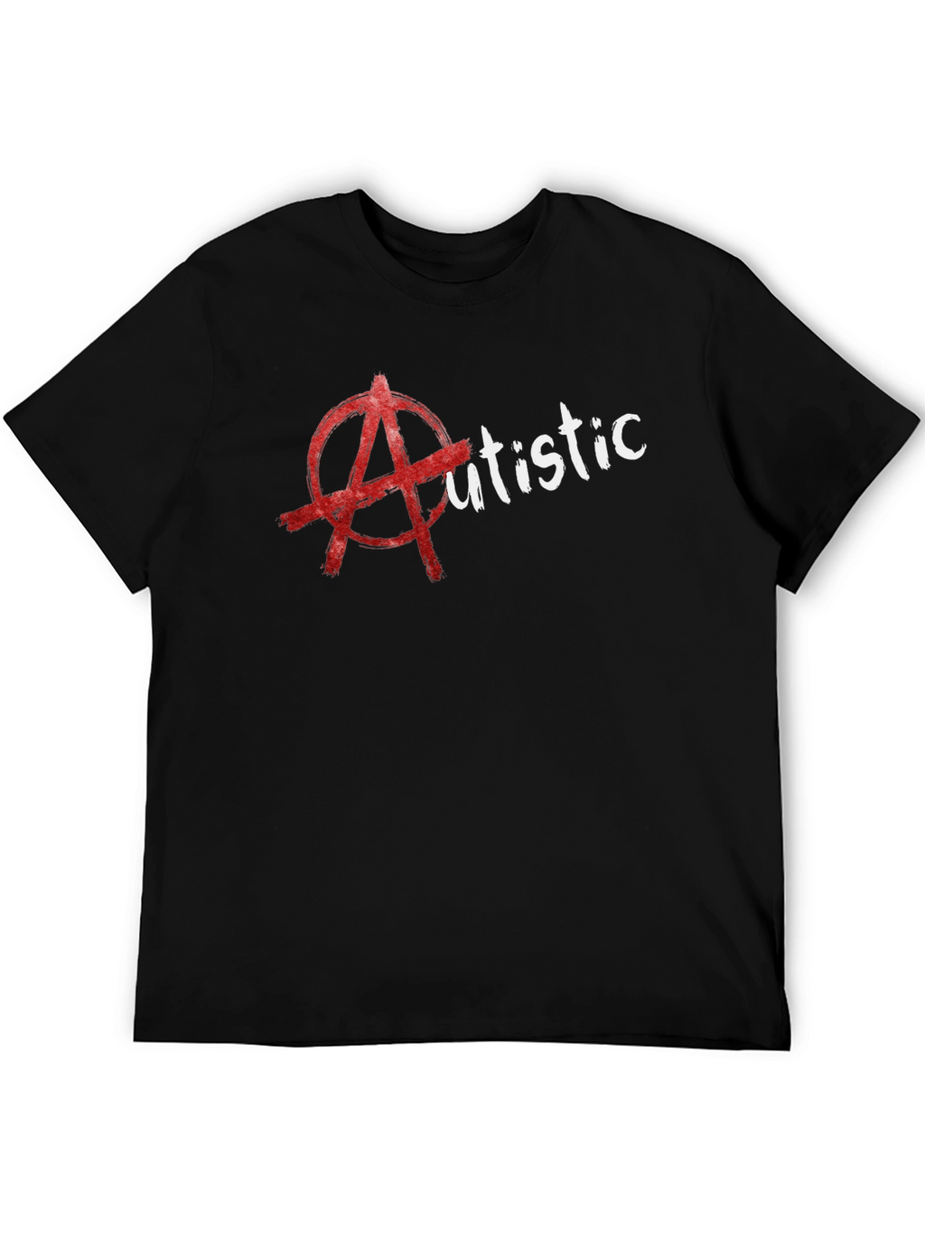 Edgy Autistic Anarchy Symbol Graphic T-Shirt