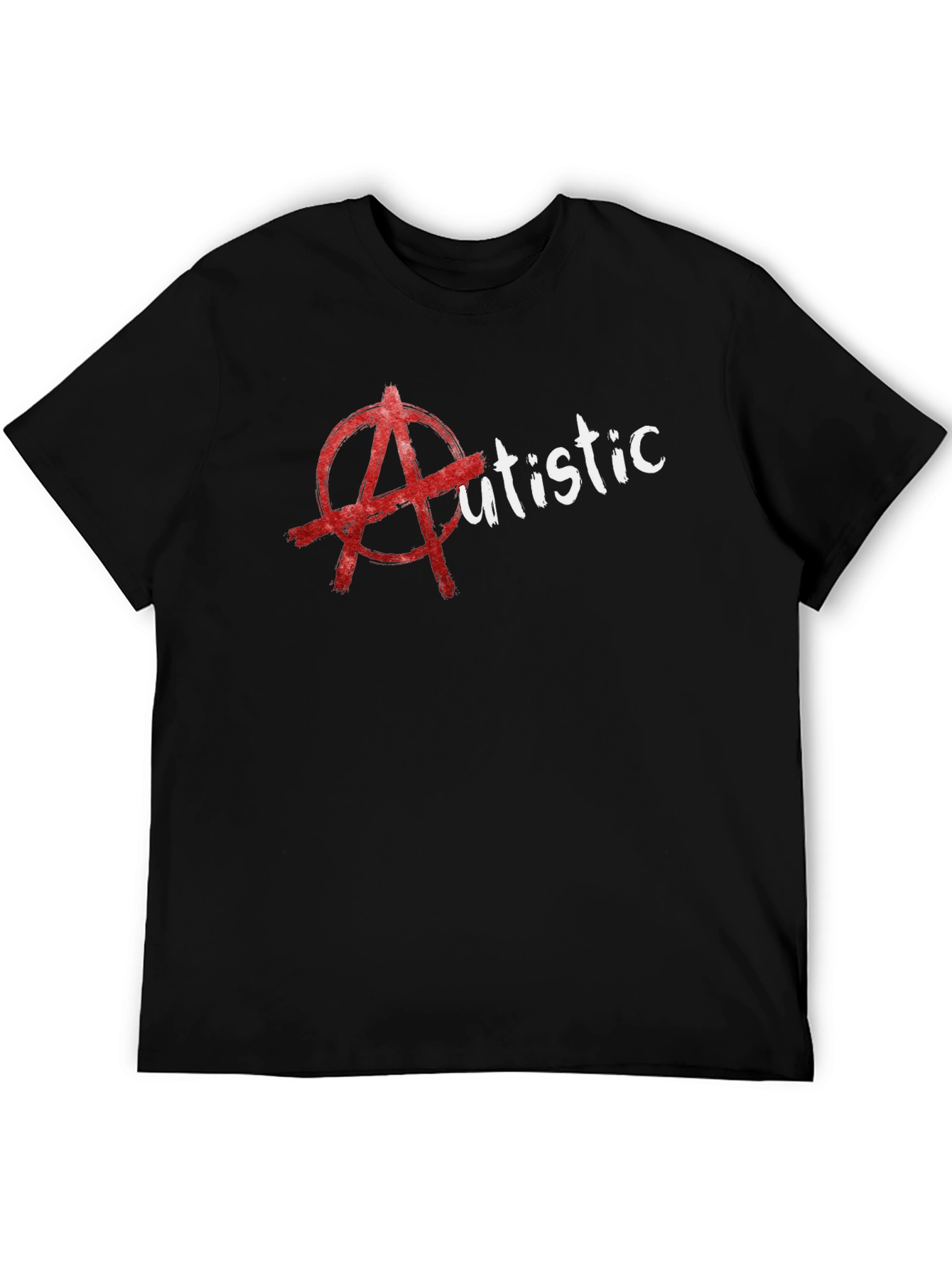 Edgy Autistic Anarchy Symbol Graphic T-Shirt