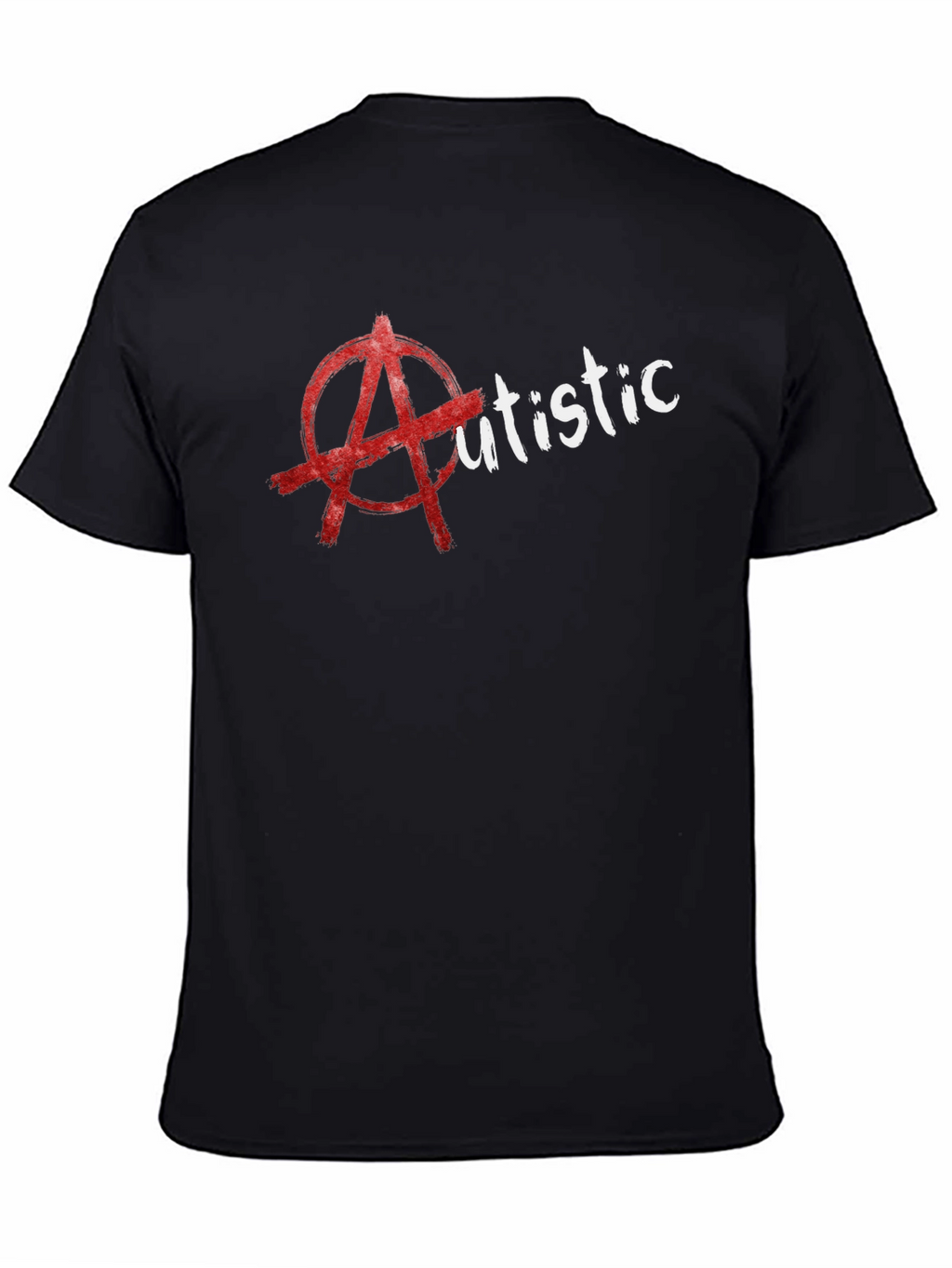 Edgy Autistic Anarchy Symbol Graphic T-Shirt