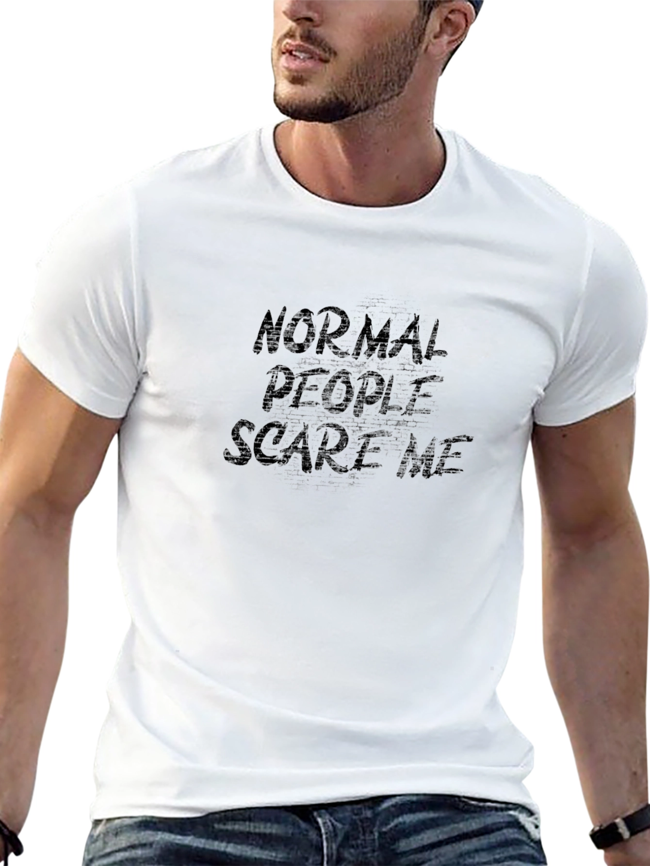 Normal People Scare Me Black Graphic Tee