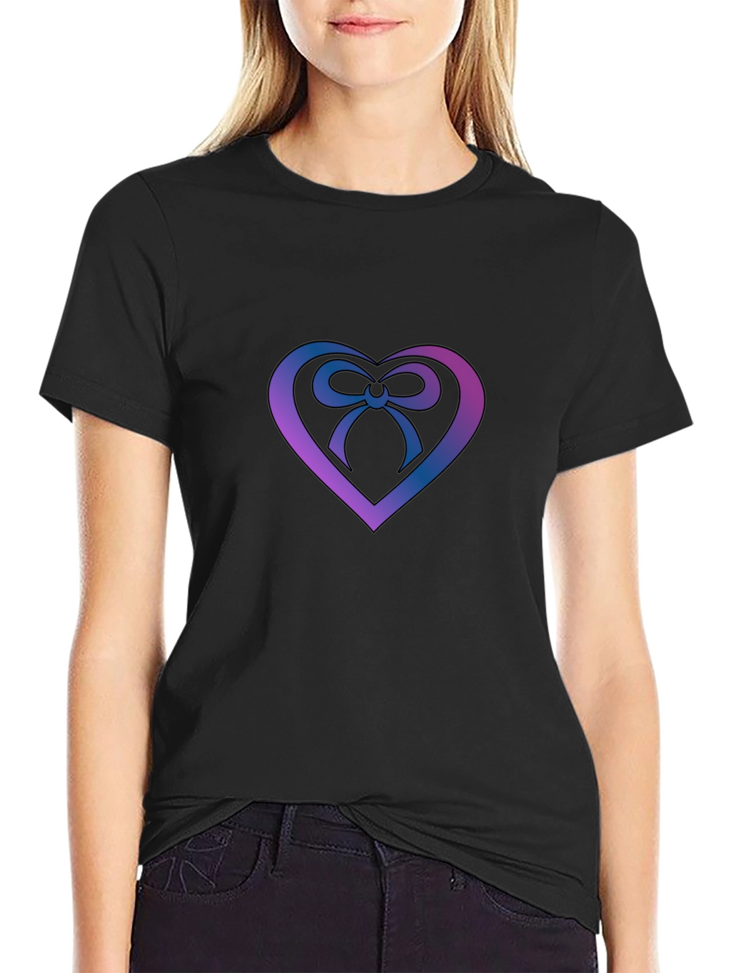 Heart Bow Graphic Tee - Stylish Menswear