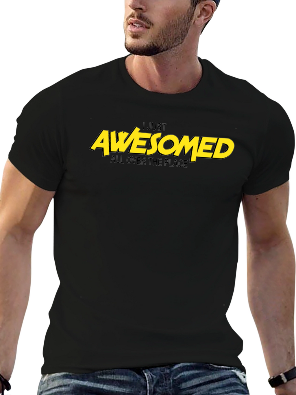 I Just Awesomed All Over T-Shirt - Black
