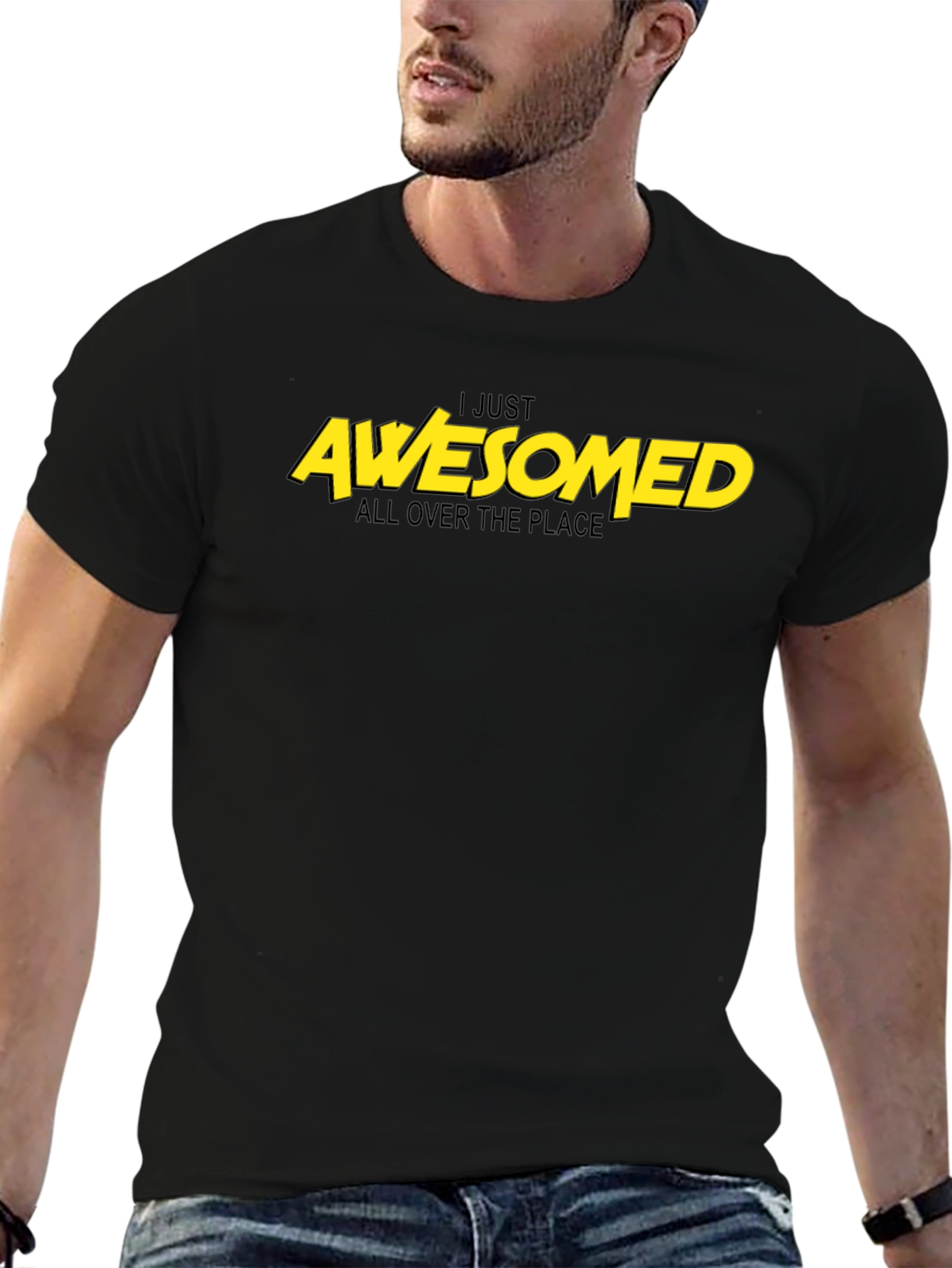 I Just Awesomed All Over T-Shirt - Black