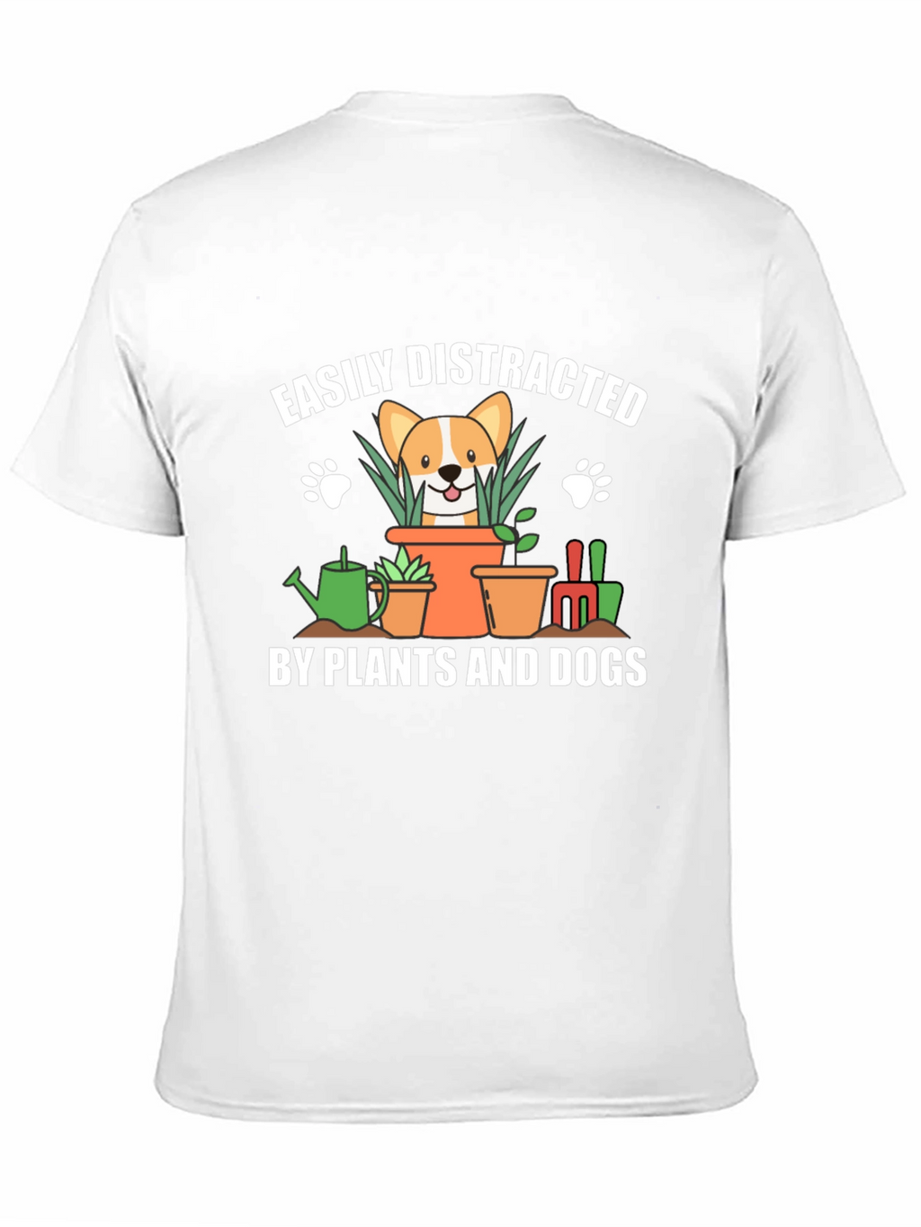 Easily Distracted by Plants and Dogs Black T-Shirt
