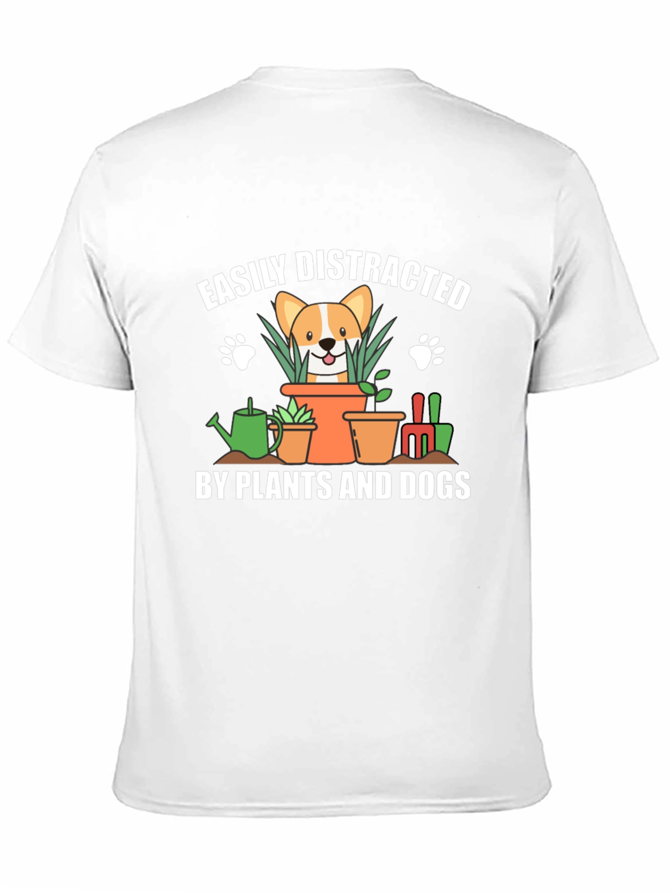 Easily Distracted by Plants and Dogs Black T-Shirt