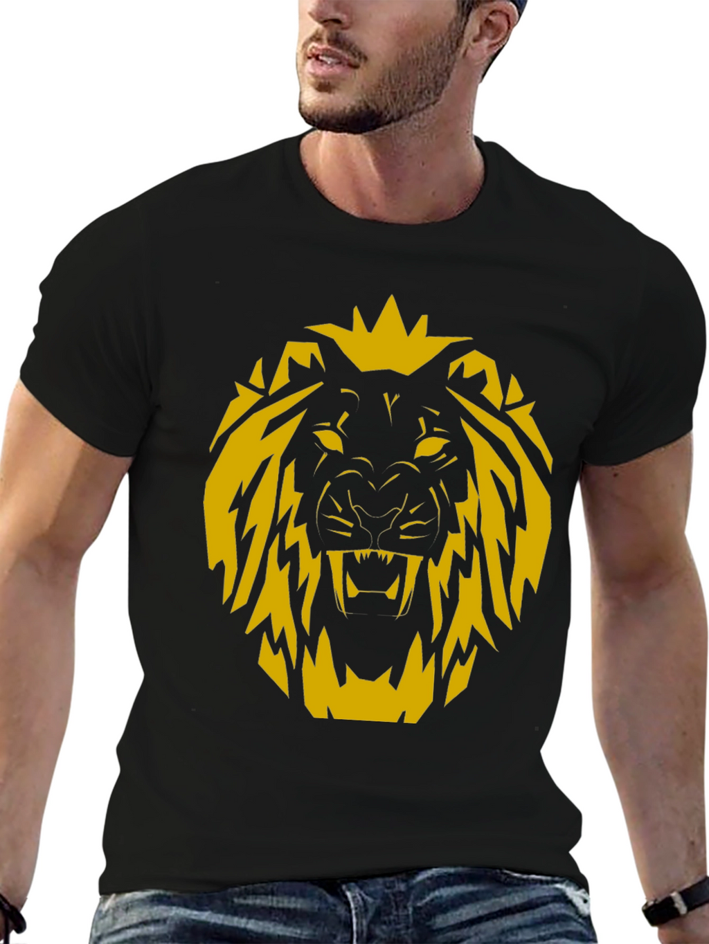 Lion Graphic Black T-Shirt
