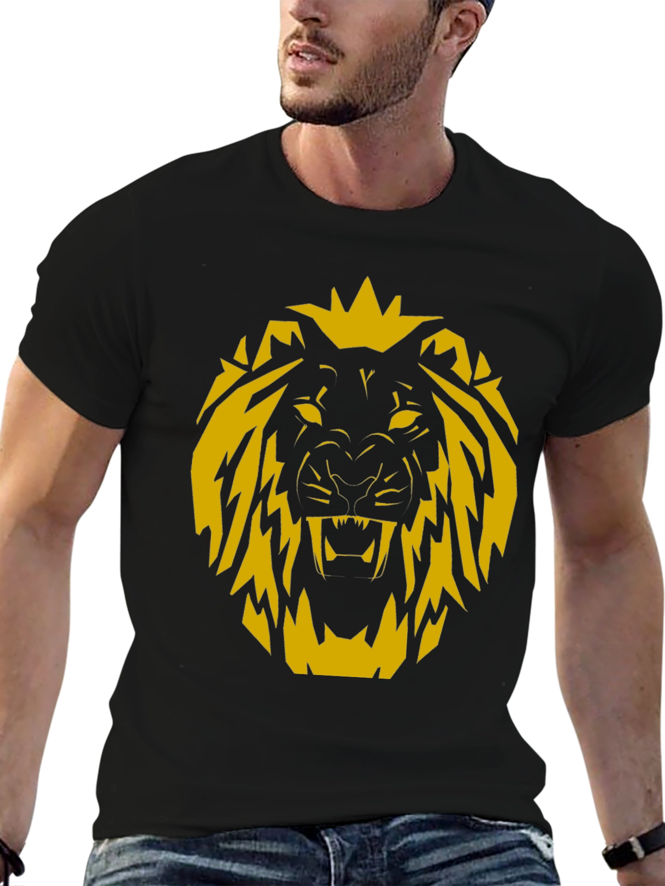 Lion Graphic Black T-Shirt