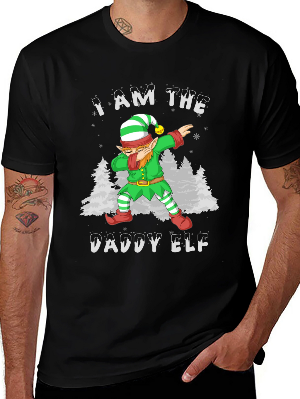 I am the Daddy Elf T-Shirt Christmas Holiday Tee