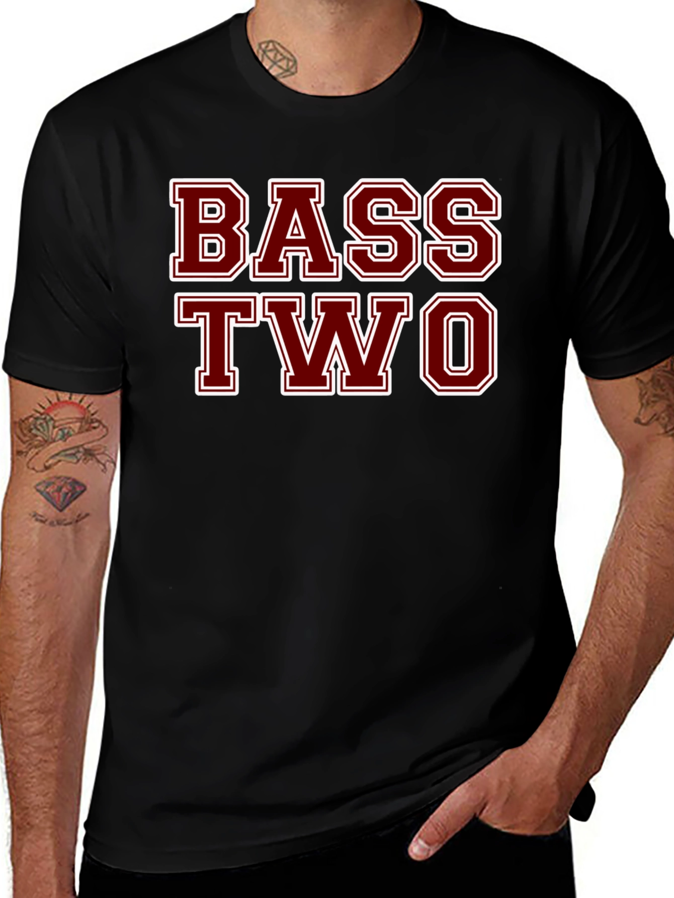 Bass Two Graphic T-Shirt - Black Cotton Tee
