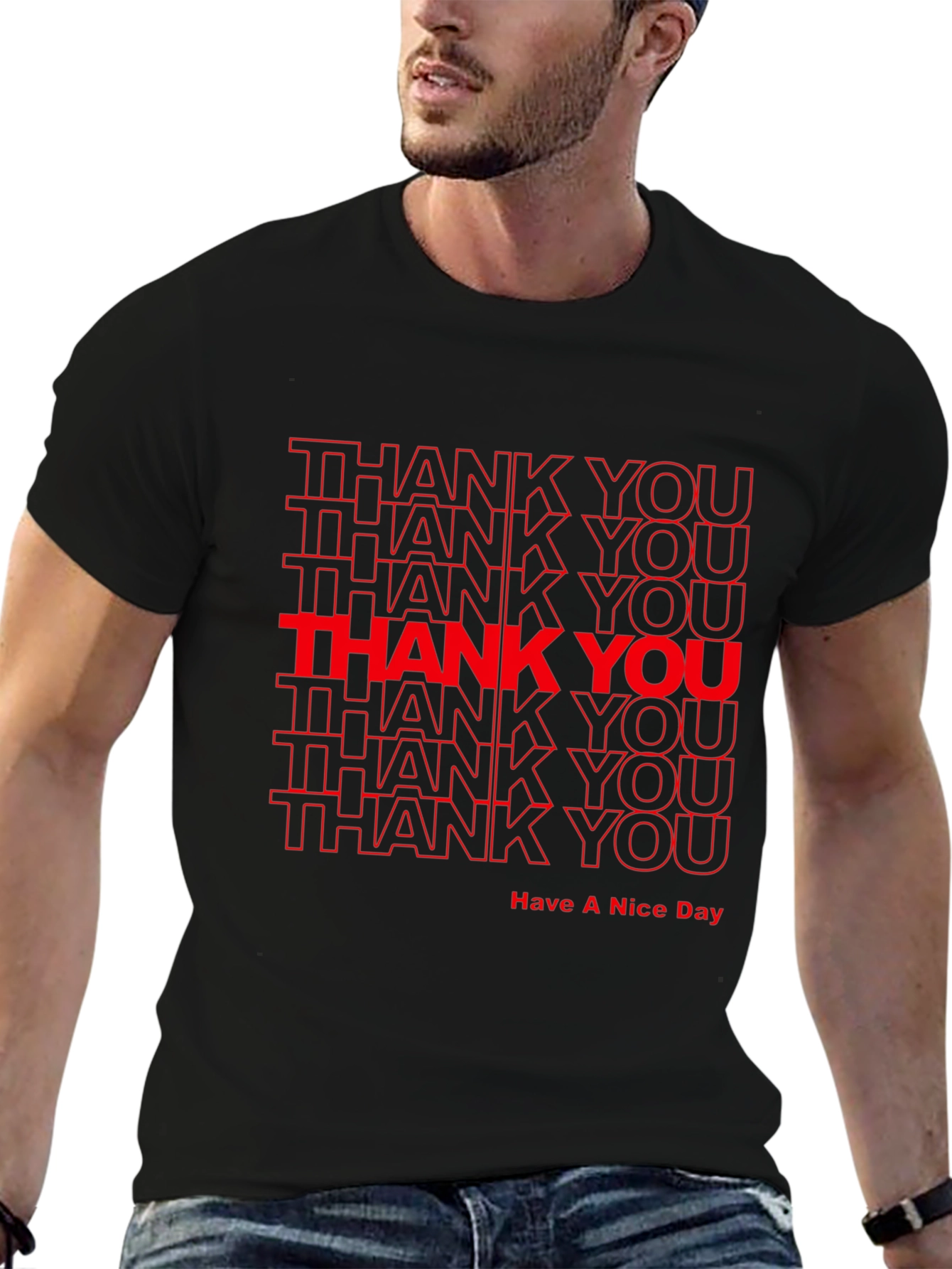 Thank You Graphic Print T-Shirt