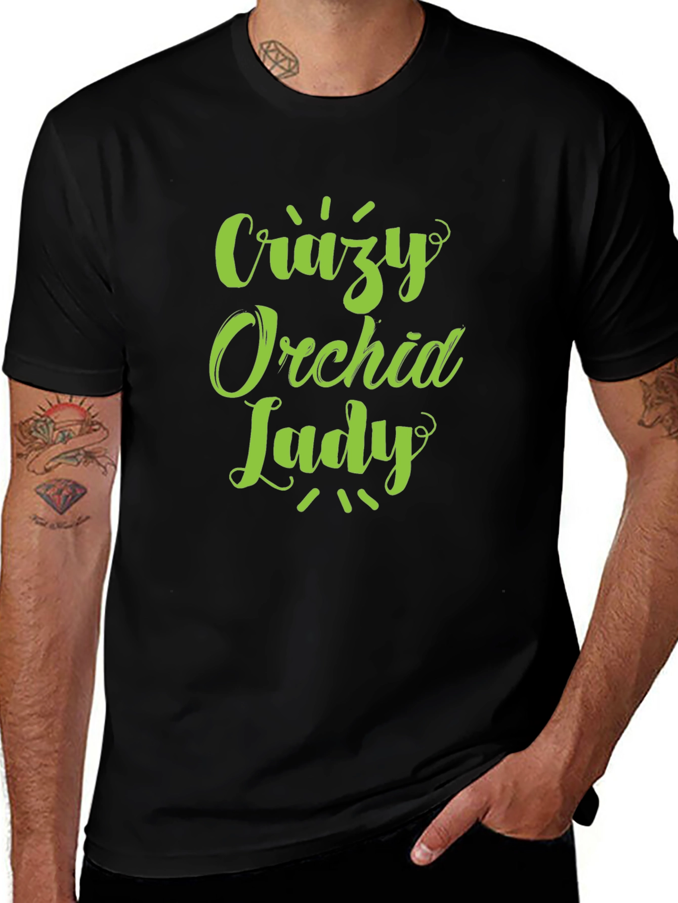 Crazy Orchid Lady T-Shirt - Black Graphic Tee