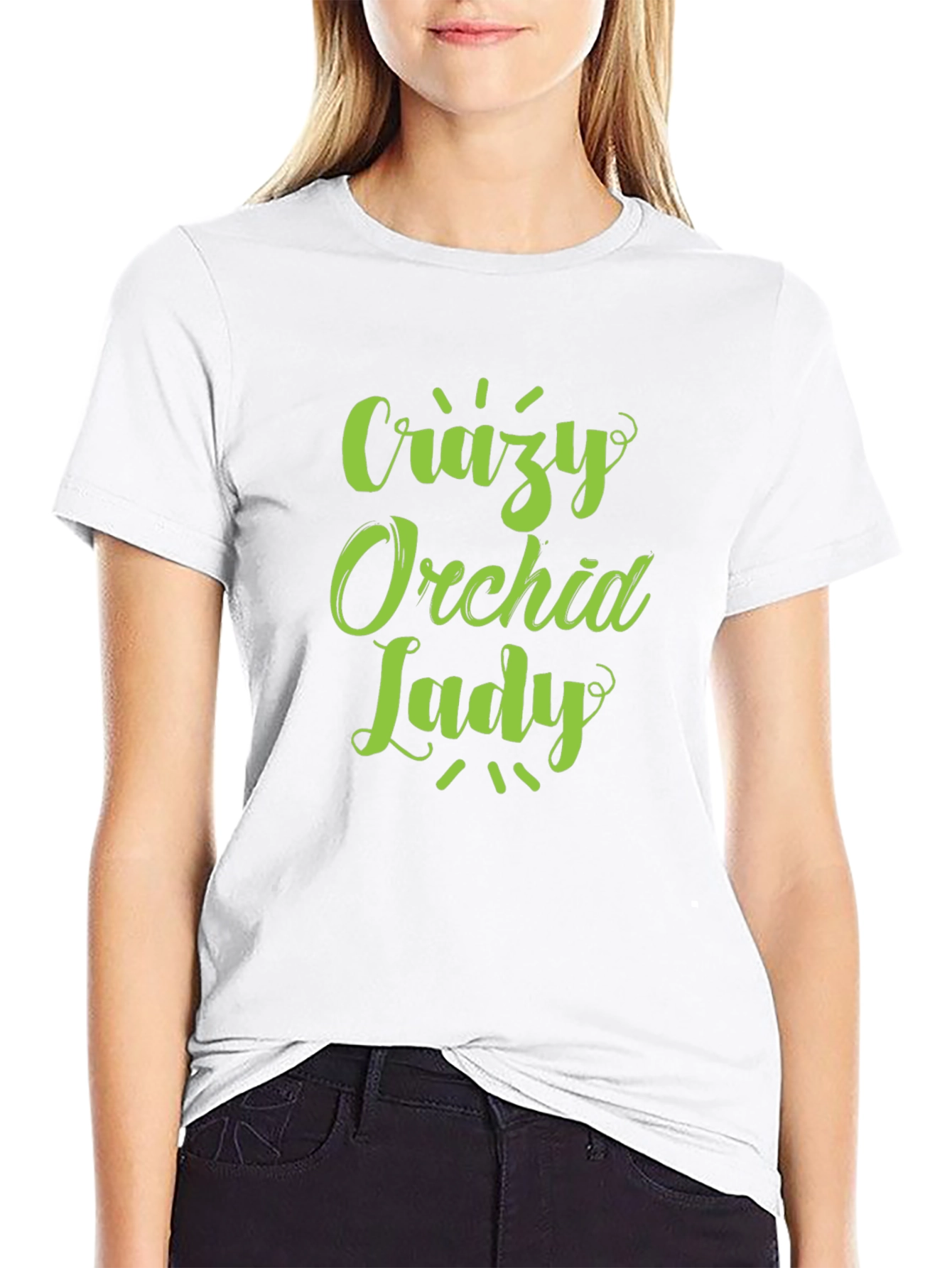 Crazy Orchid Lady T-Shirt - Black Graphic Tee
