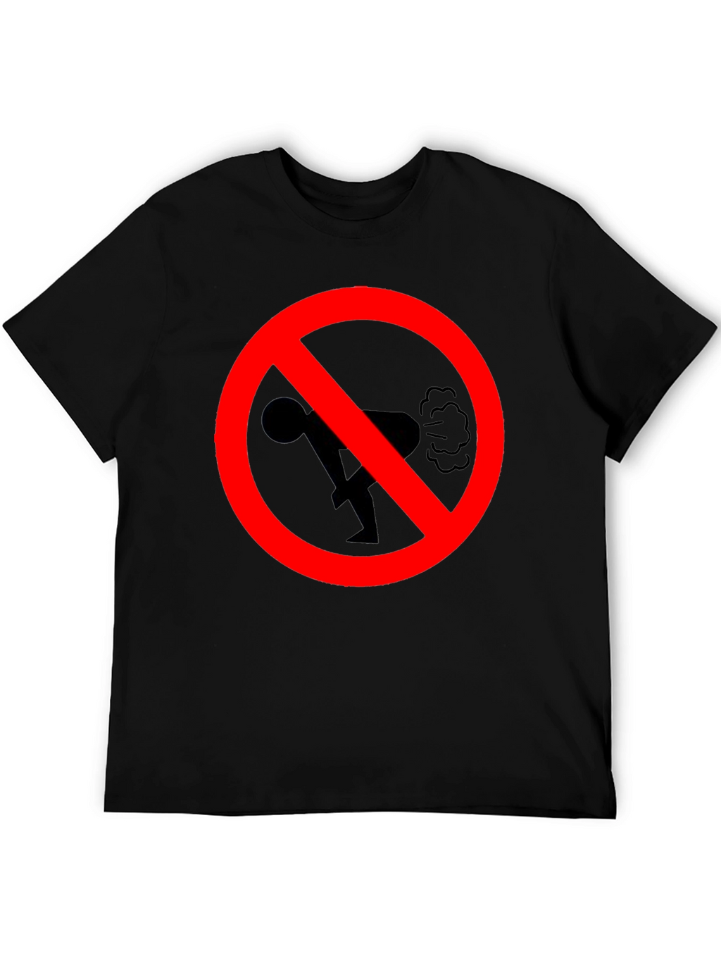 No Farting Black T-Shirt - Novelty Graphic Tee