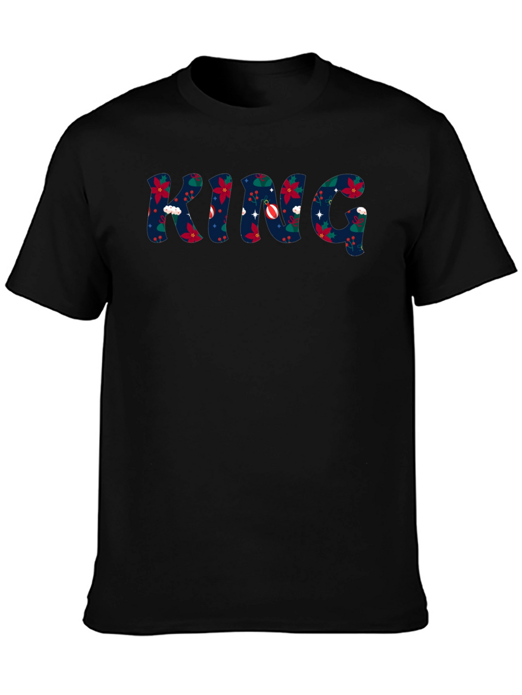 King Christmas Pattern Crew Neck T-Shirt