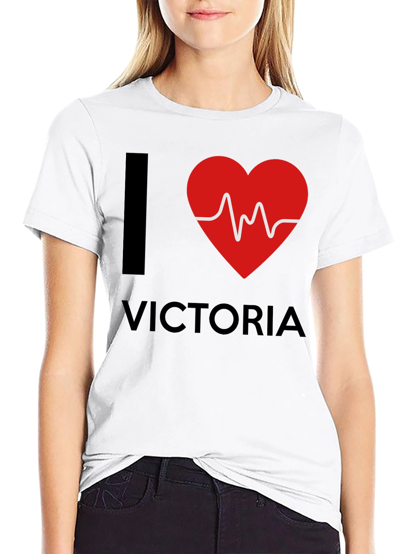 I Love Victoria T-Shirt - Black Novelty Tee