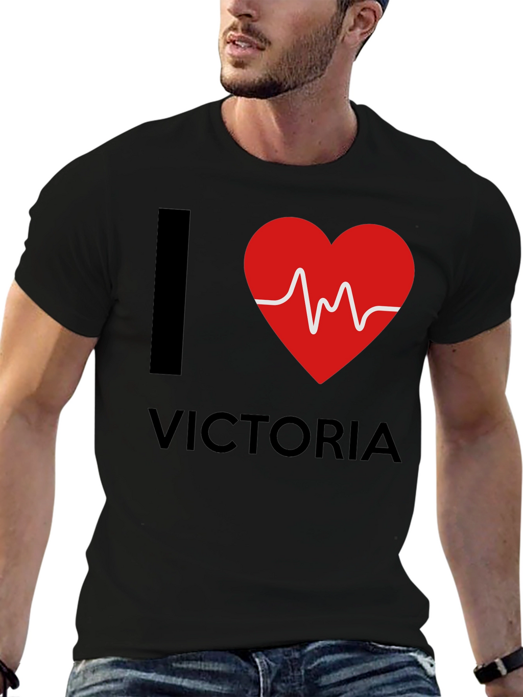 I Love Victoria T-Shirt - Black Novelty Tee
