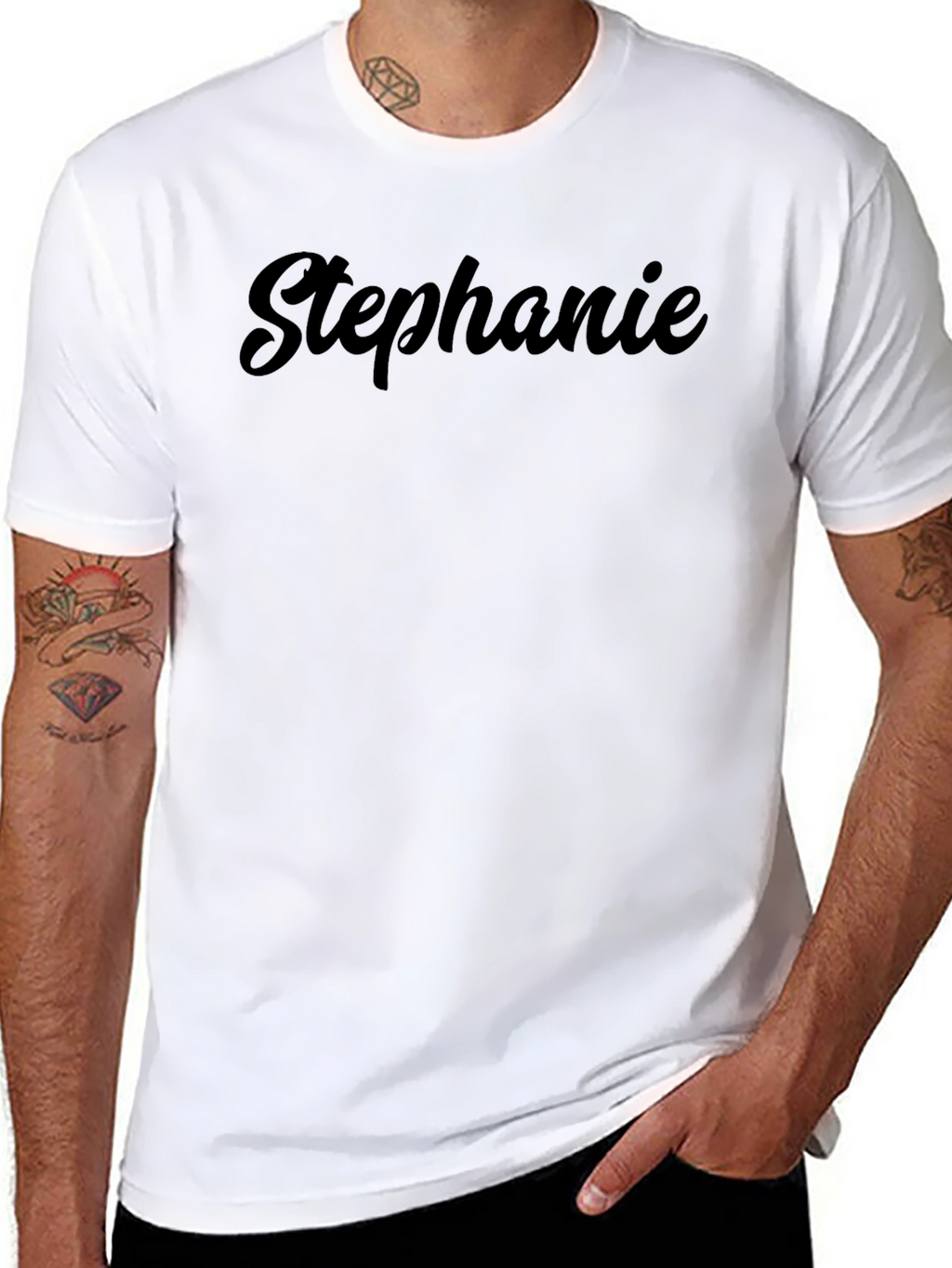 Stephanie Custom Name Black T-Shirt