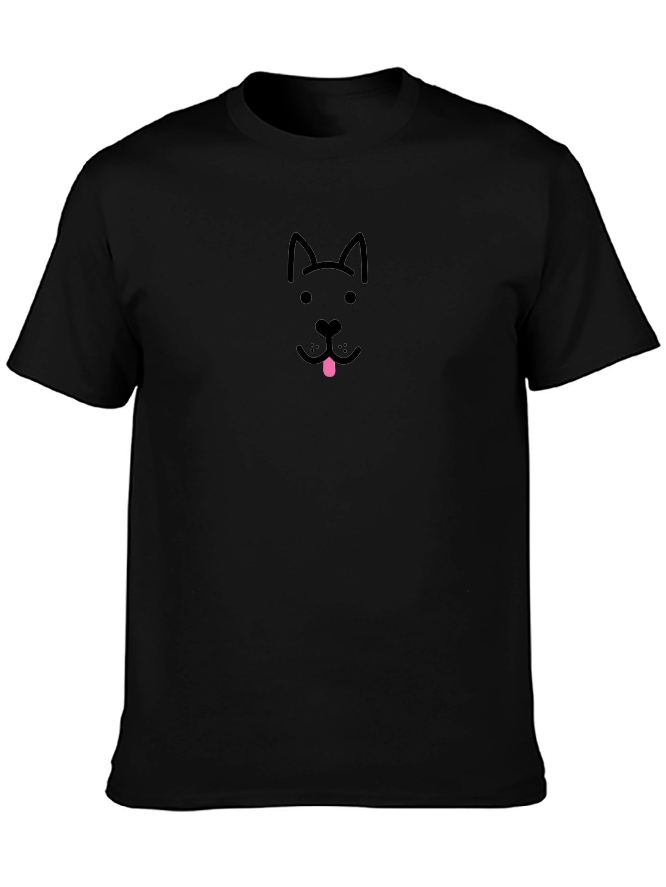 Dog Face Graphic Tee - Black