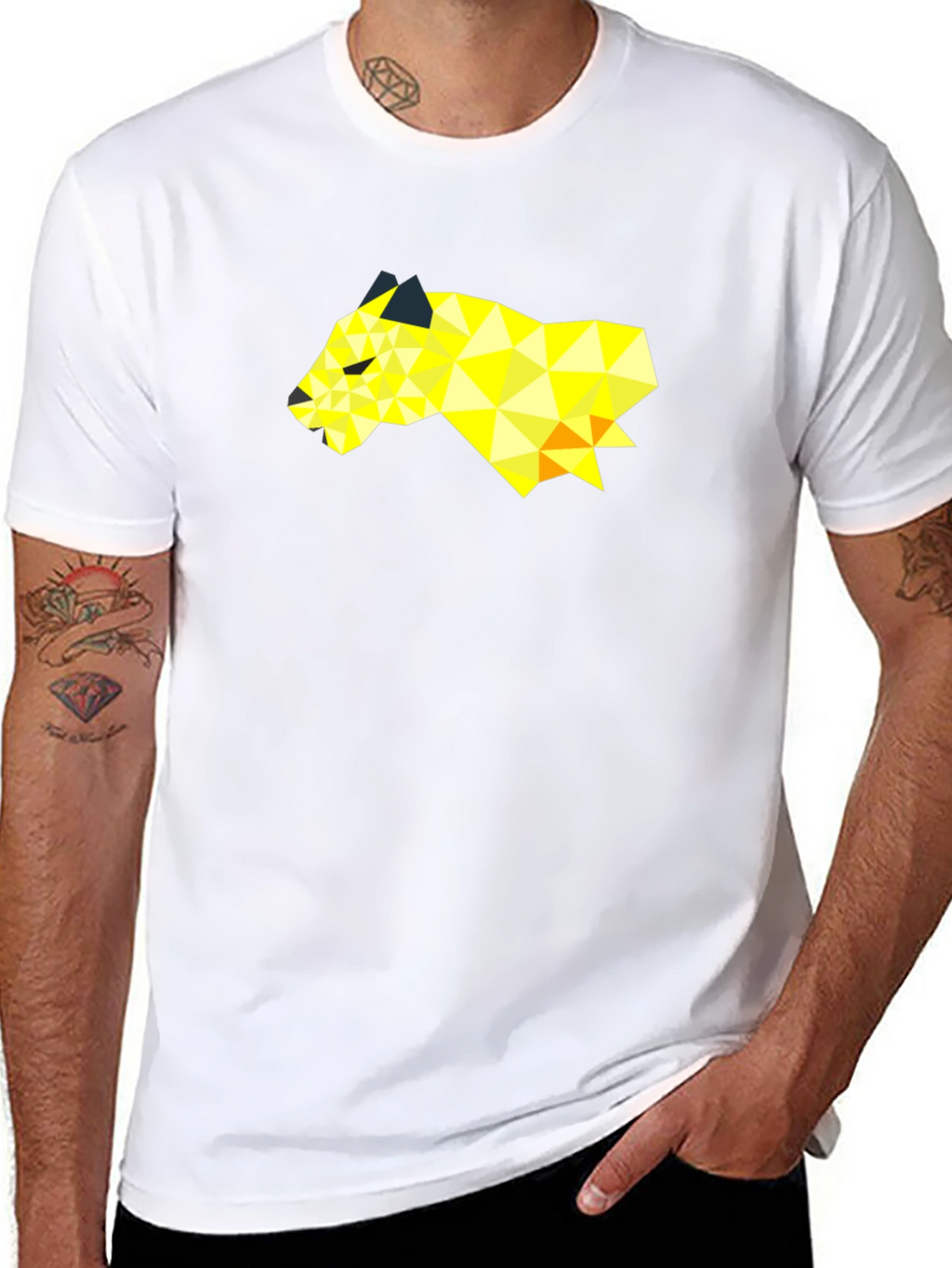 Geometric Panda Graphic Tee - Modern Black T-Shirt