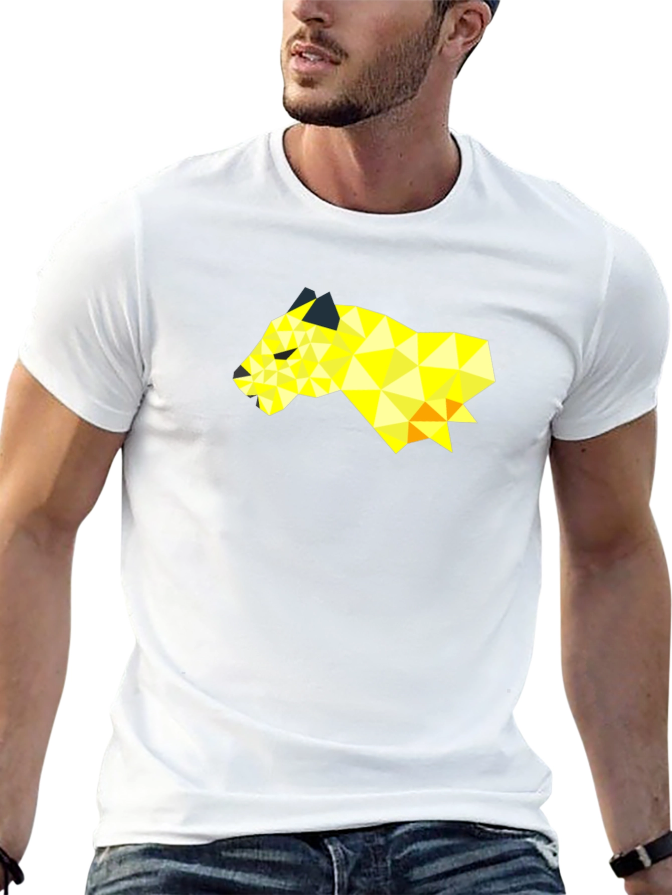Geometric Panda Graphic Tee - Modern Black T-Shirt