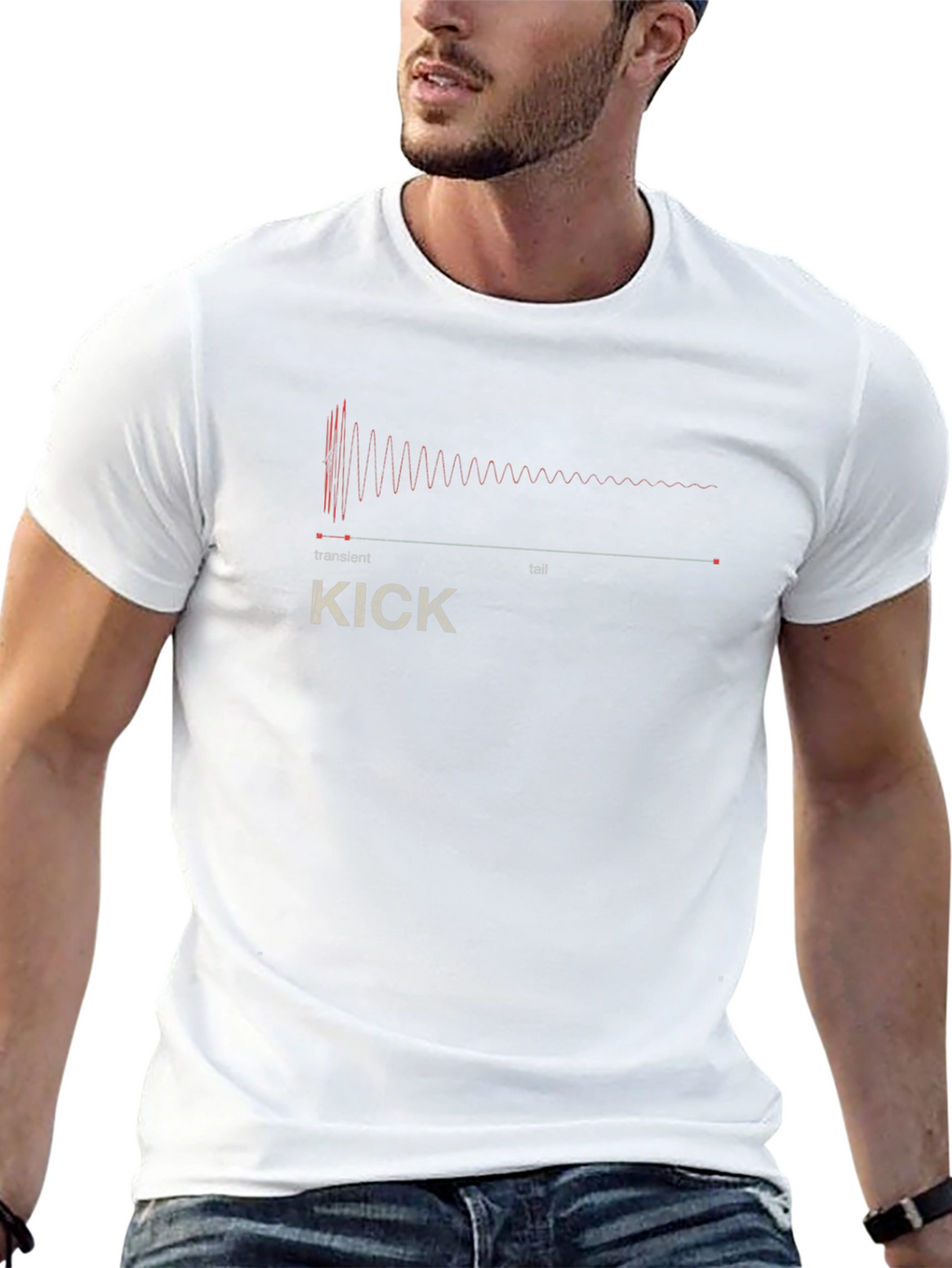 Kick Drum Waveform Graphic Tee - Black