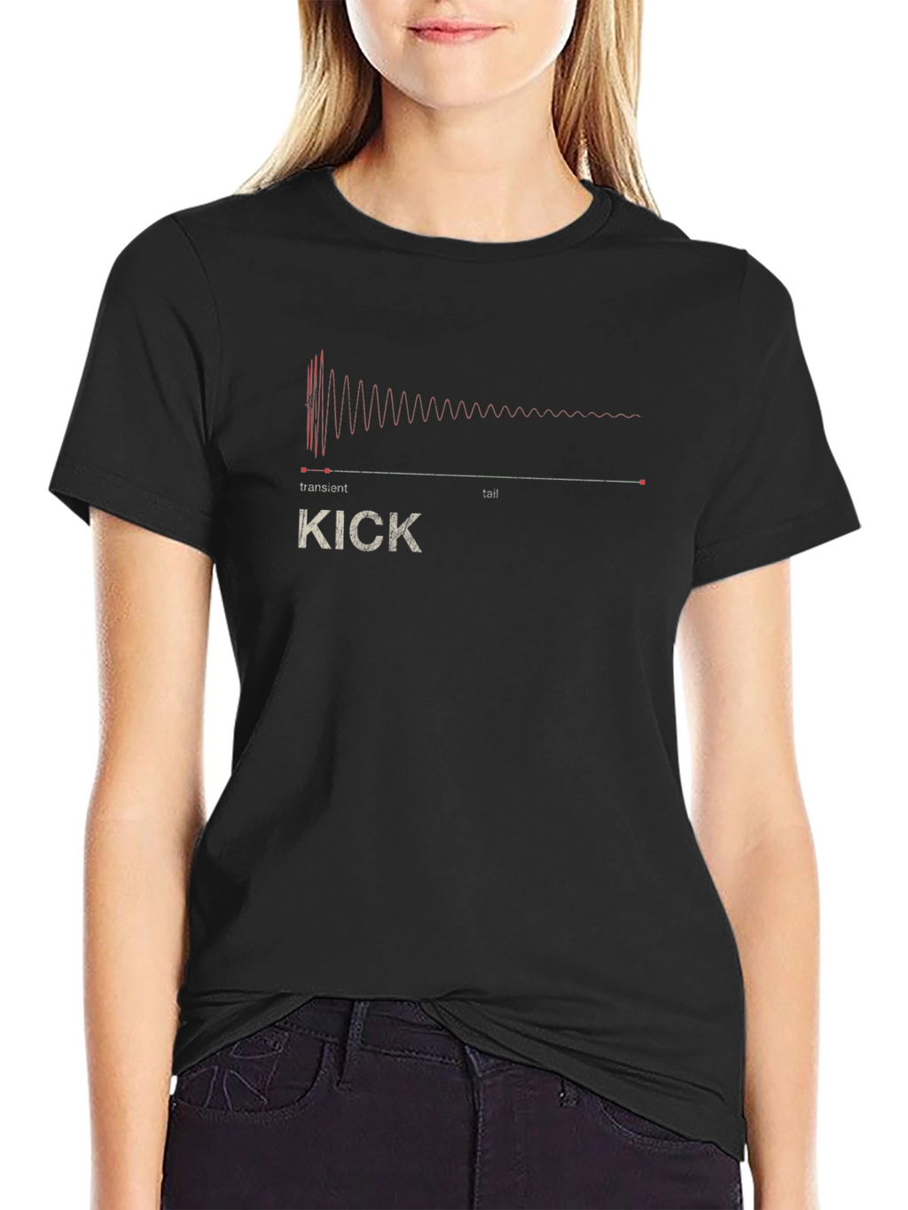 Kick Drum Waveform Graphic Tee - Black