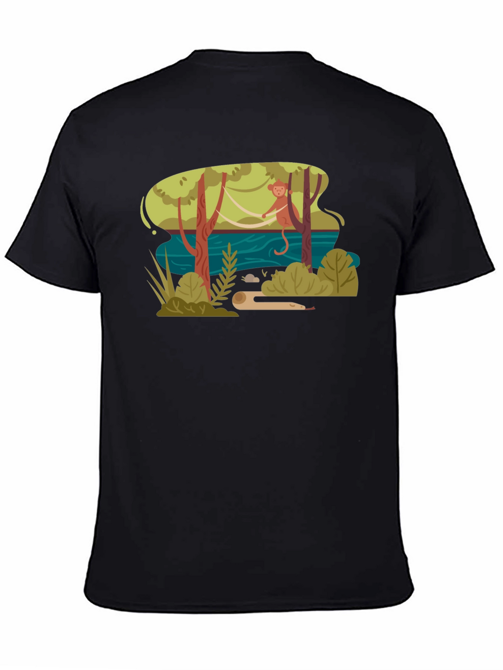 Jungle Monkey Graphic Tee - Unisex Black T-Shirt