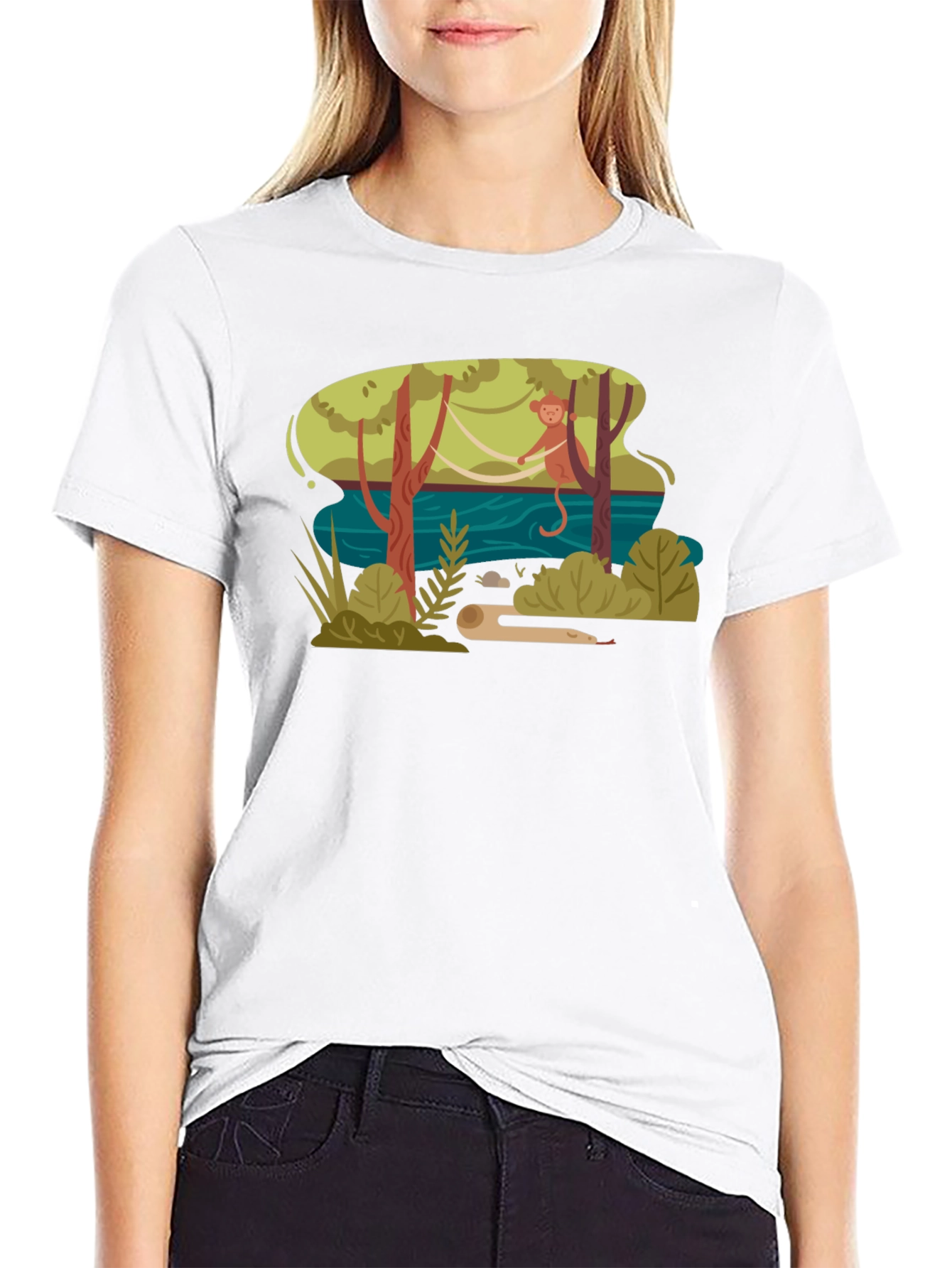 Jungle Monkey Graphic Tee - Unisex Black T-Shirt