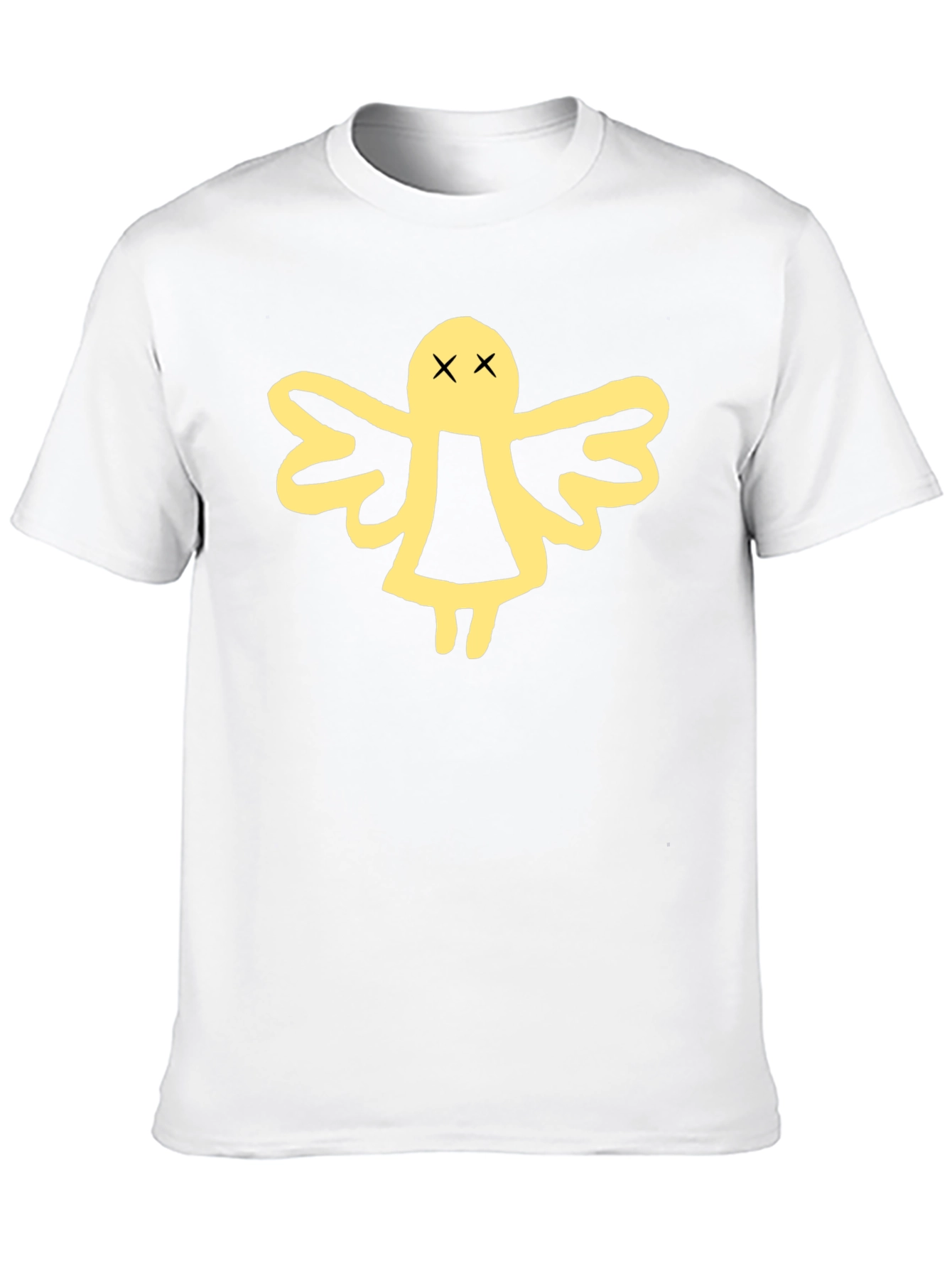 Black T-Shirt with Angel Graphic