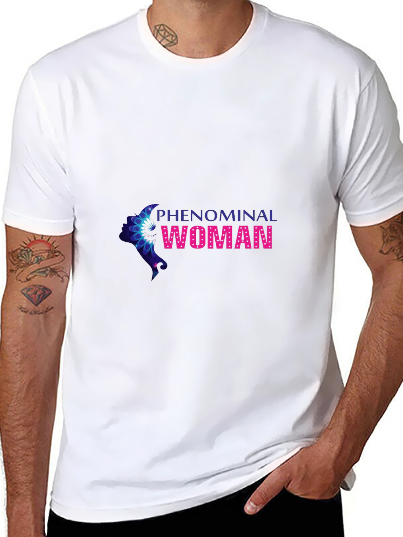 Phenomenal Woman Graphic Print Black Tee