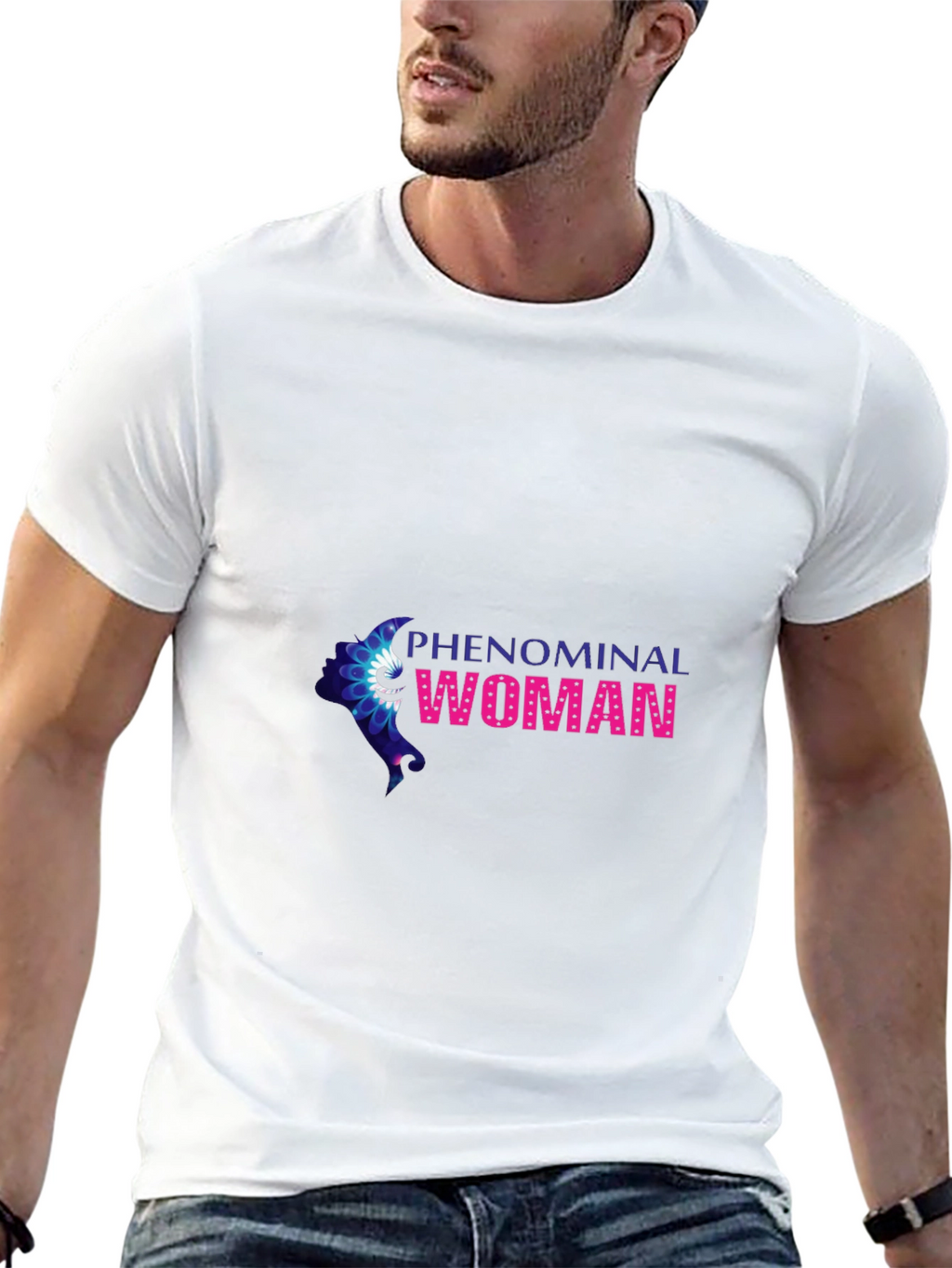 Phenomenal Woman Graphic Print Black Tee