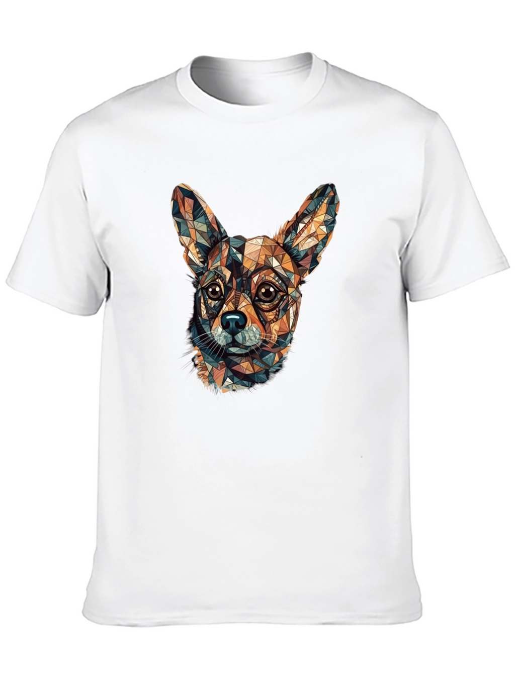 Geometric Chihuahua Head Graphic T-Shirt