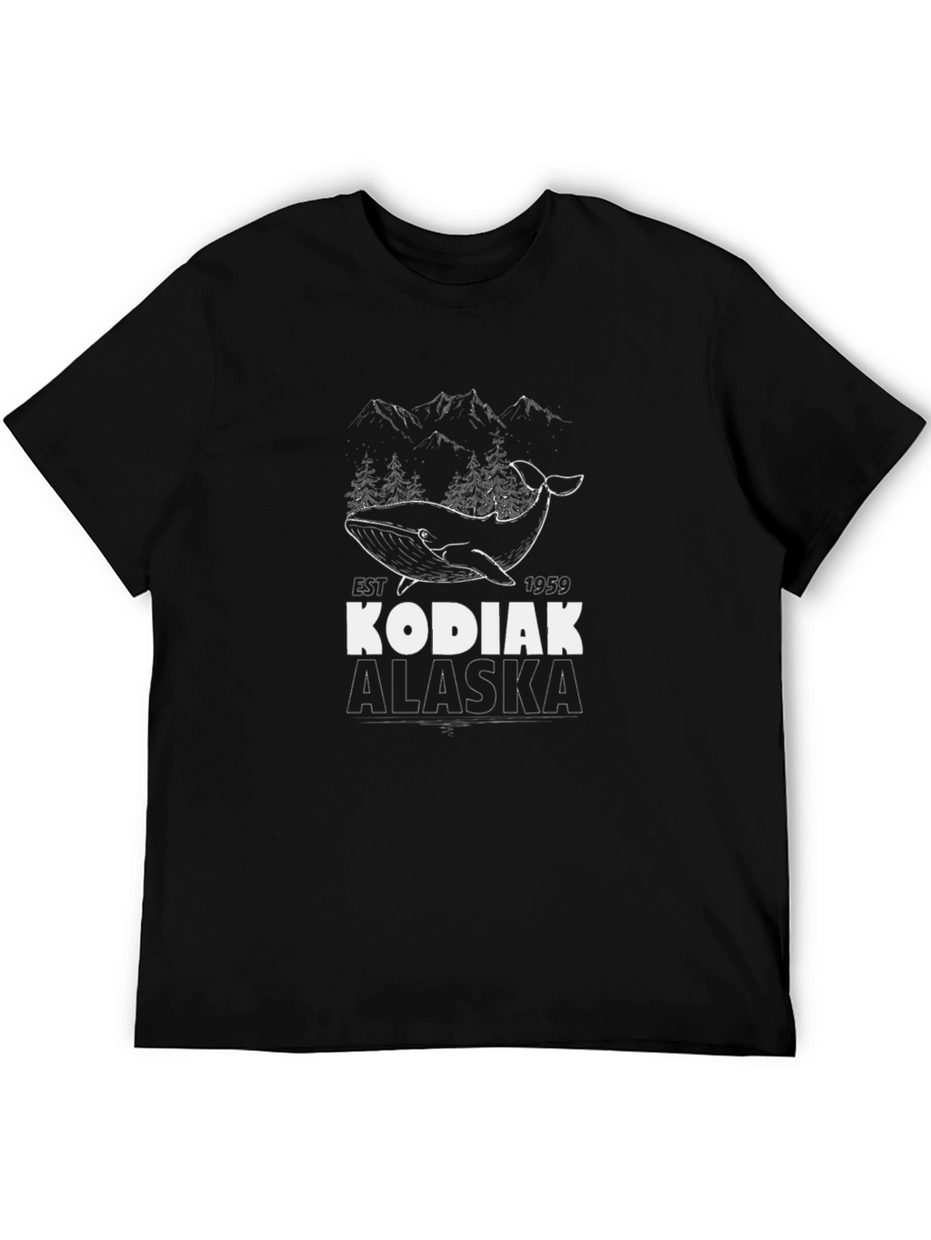 Kodiak Alaska Whale Graphic T-Shirt