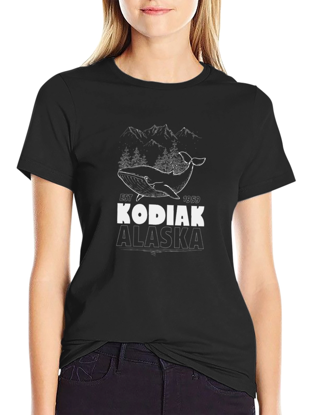 Kodiak Alaska Whale Graphic T-Shirt