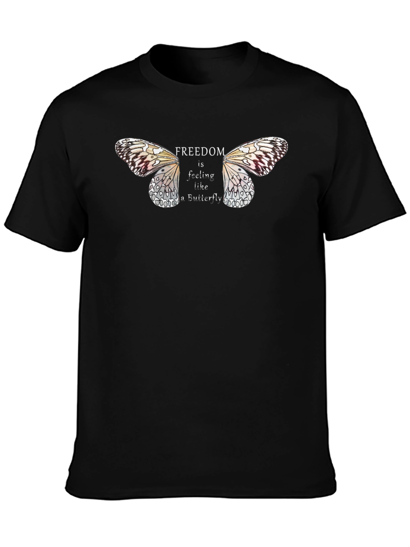 Freedom Butterfly Graphic Tee - Black Unisex T-Shirt