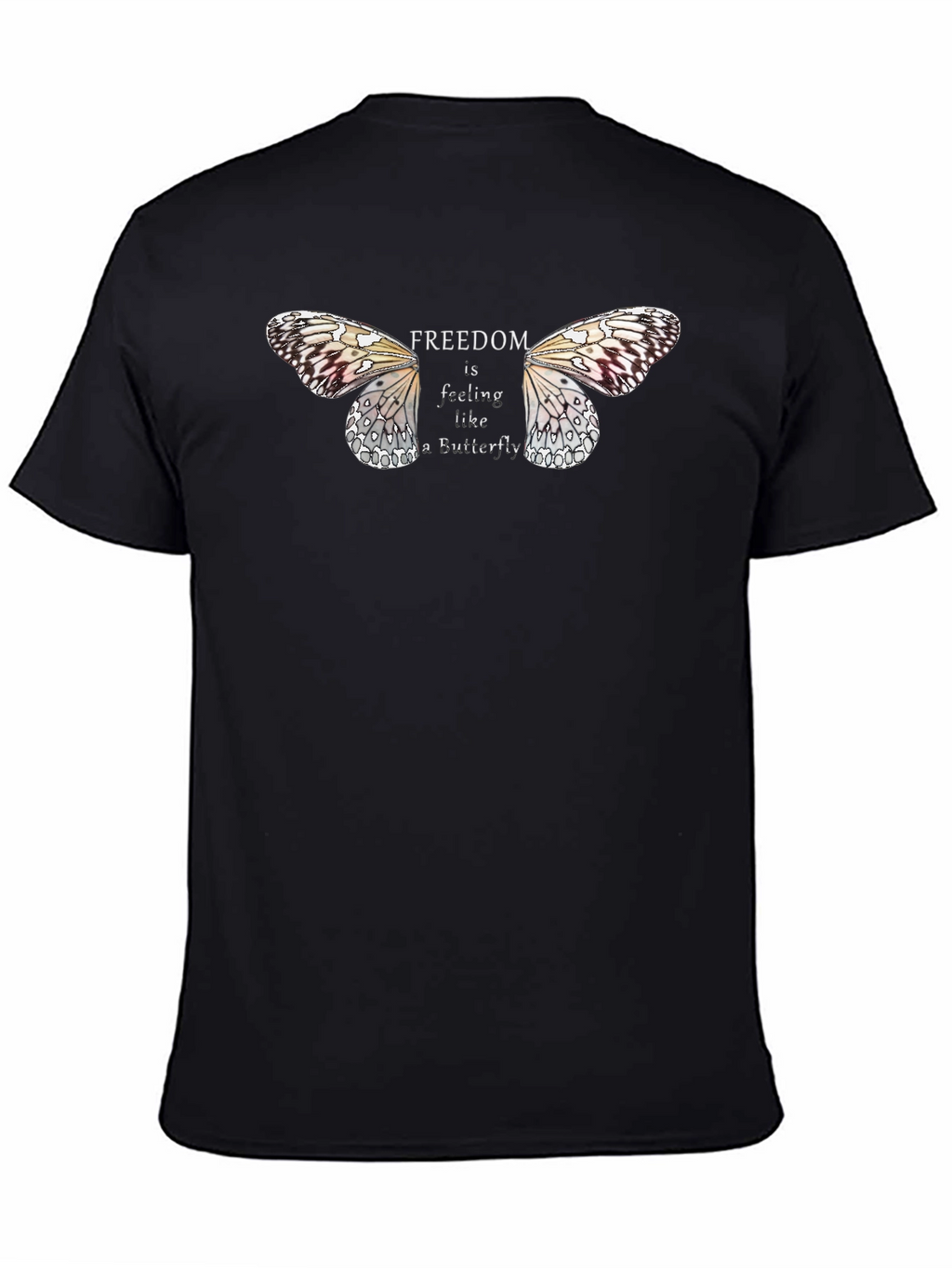 Freedom Butterfly Graphic Tee - Black Unisex T-Shirt