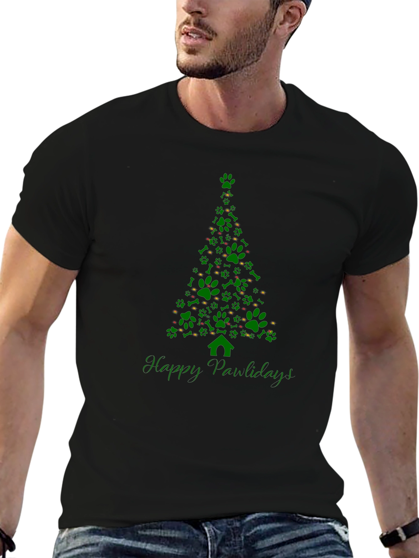 Happy Pawlidays Christmas Tree T-Shirt