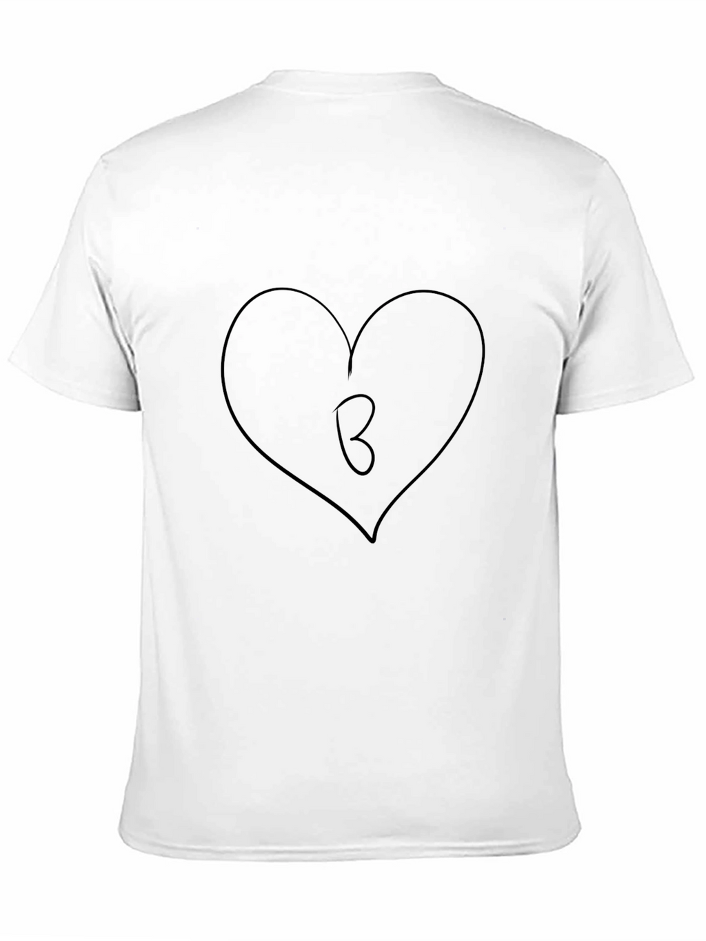 Heart Initial B Black T-Shirt