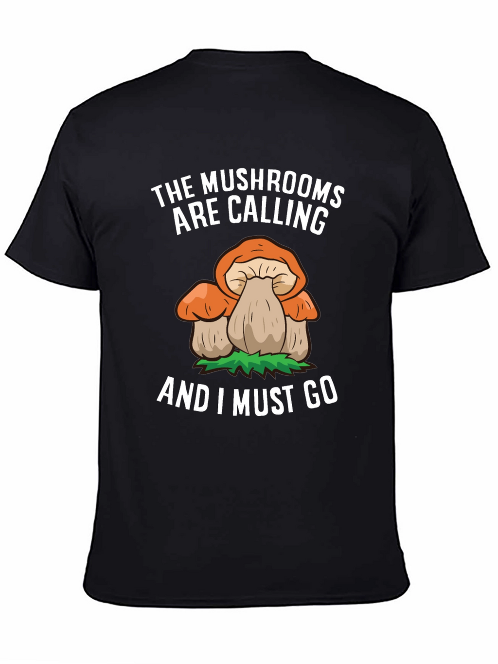 Mushroom Calling Tee - Nature Lovers Black T-Shirt