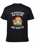 Mushroom Calling Tee - Nature Lovers Black T-Shirt