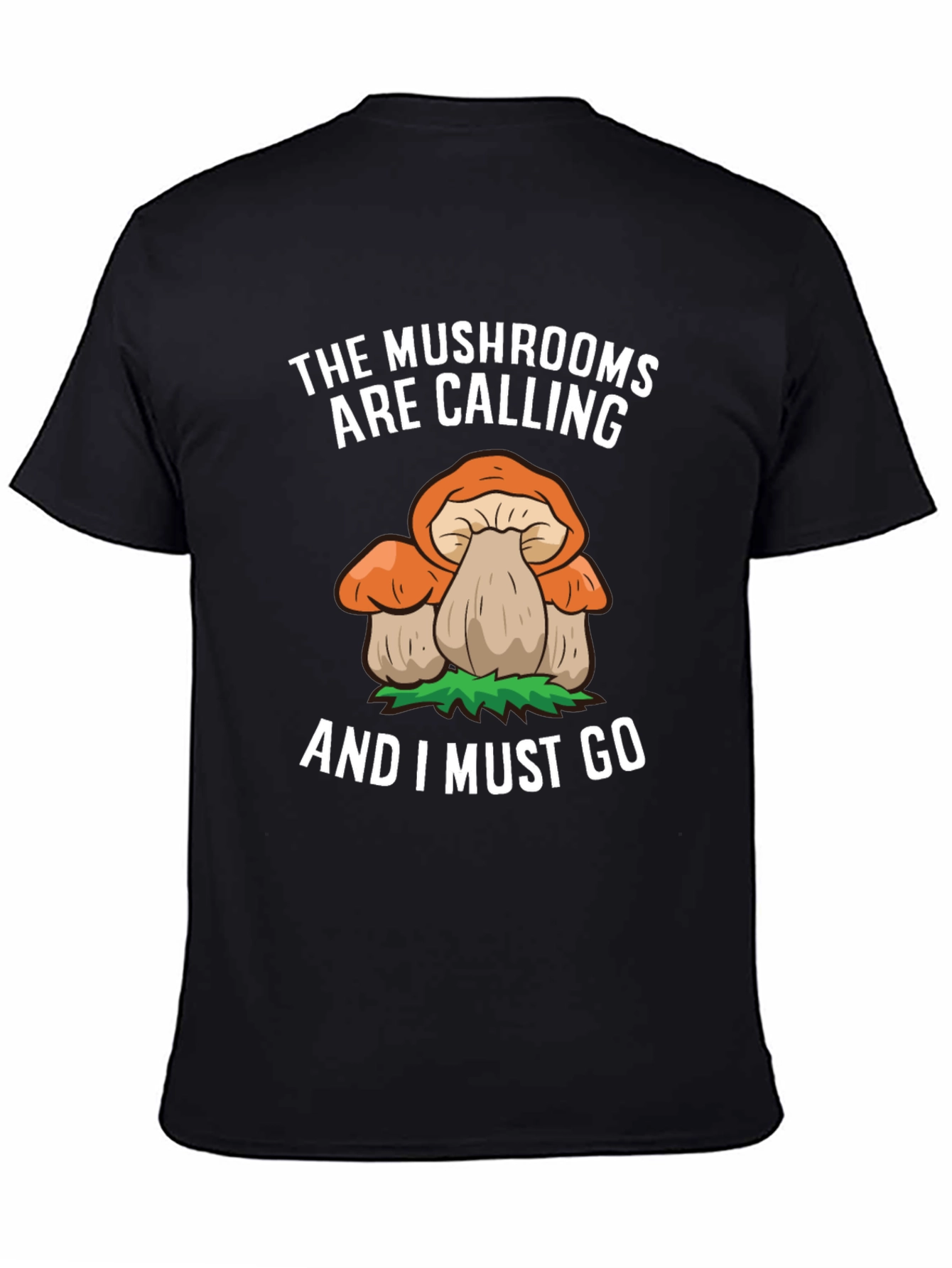 Mushroom Calling Tee - Nature Lovers Black T-Shirt