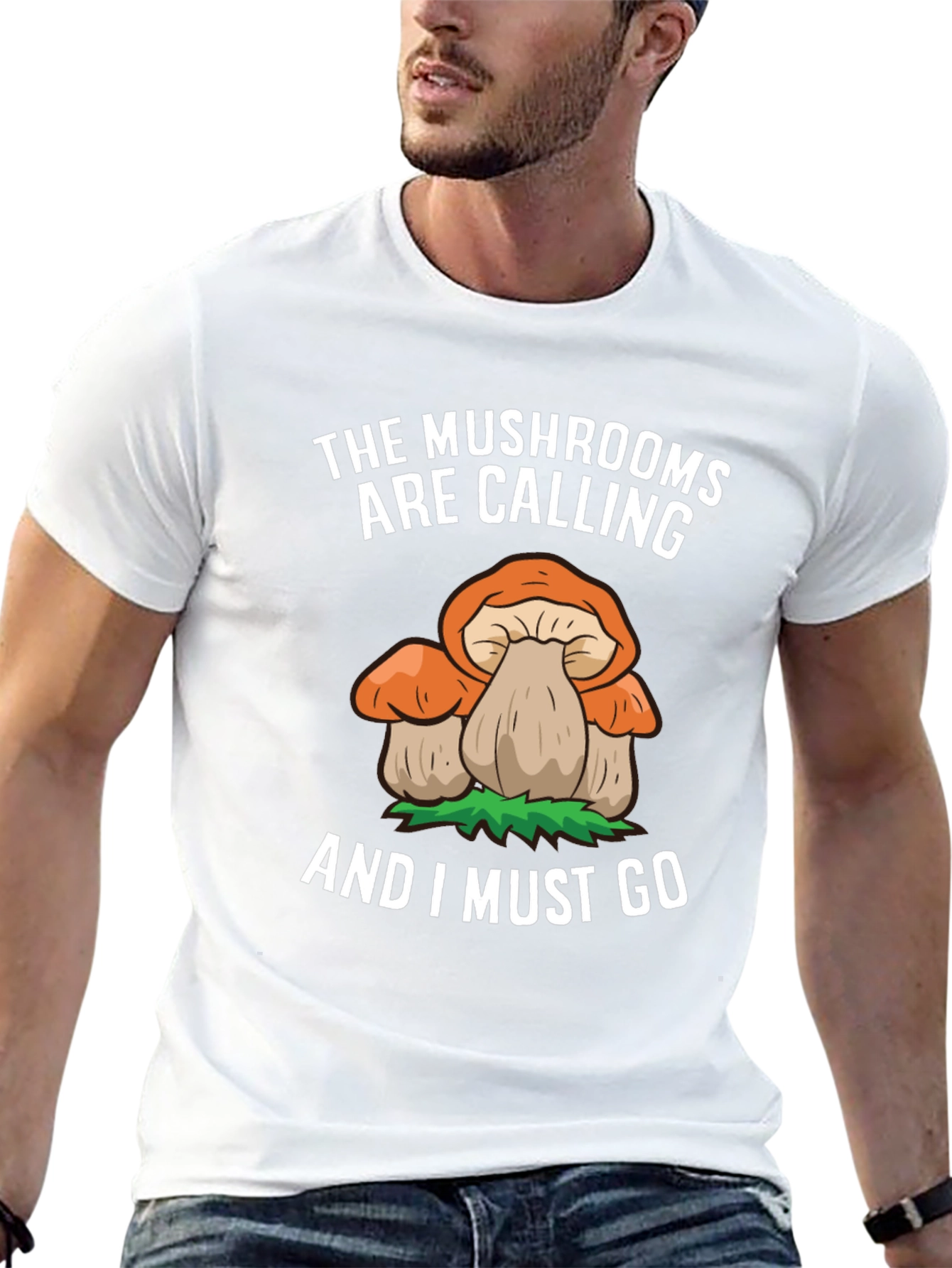 Mushroom Calling Tee - Nature Lovers Black T-Shirt