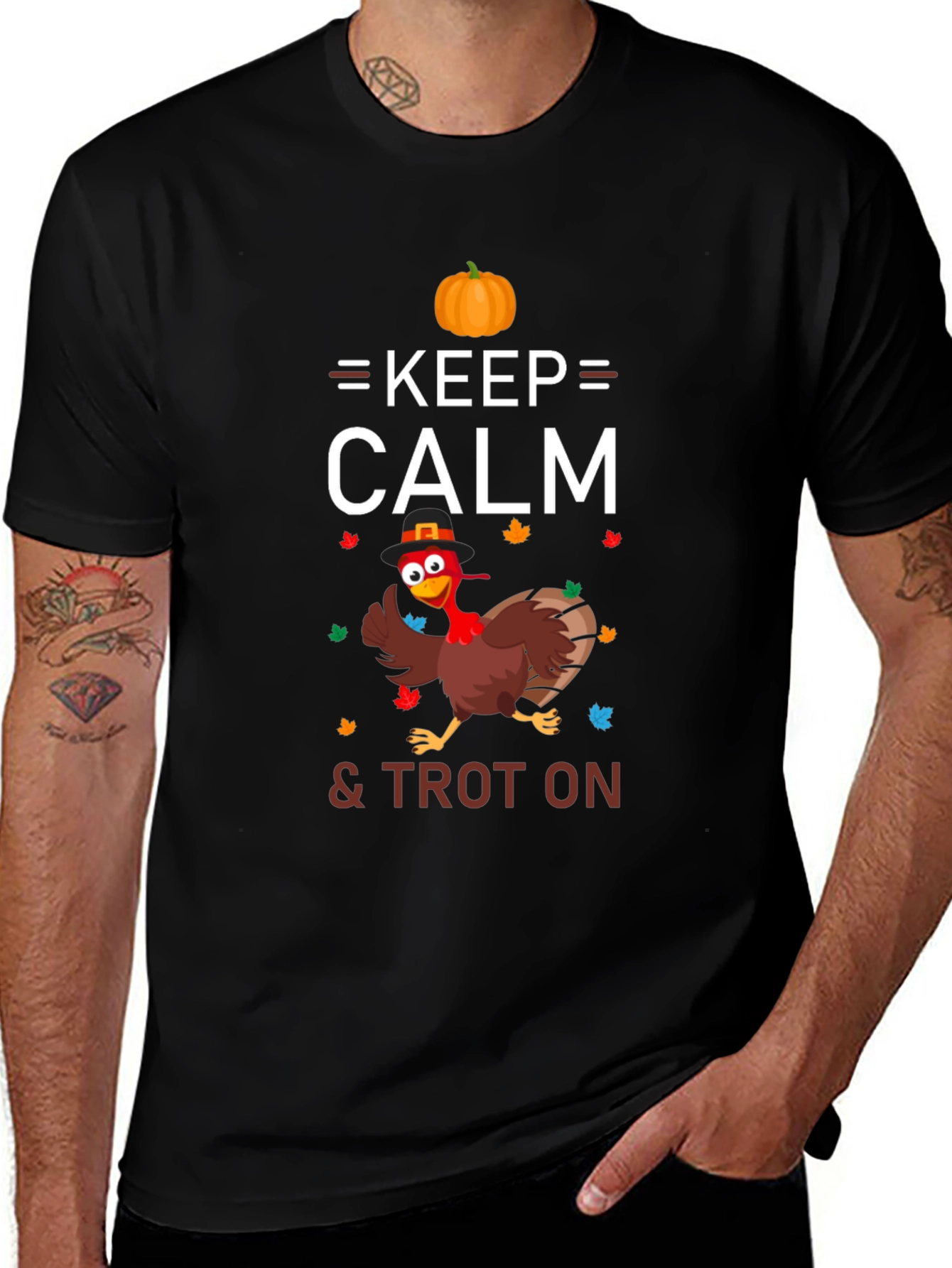 Keep Calm & Trot On Thanksgiving Turkey T-Shirt