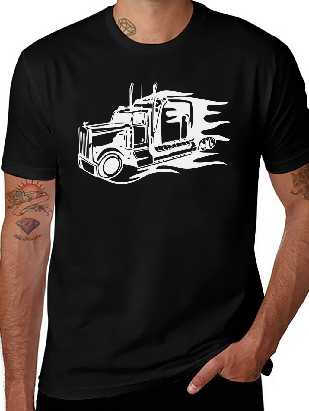 Truck Graphic T-Shirt - Black Cotton Tee