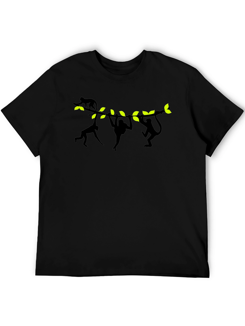 Monkeying Around Black Graphic T-Shirt
